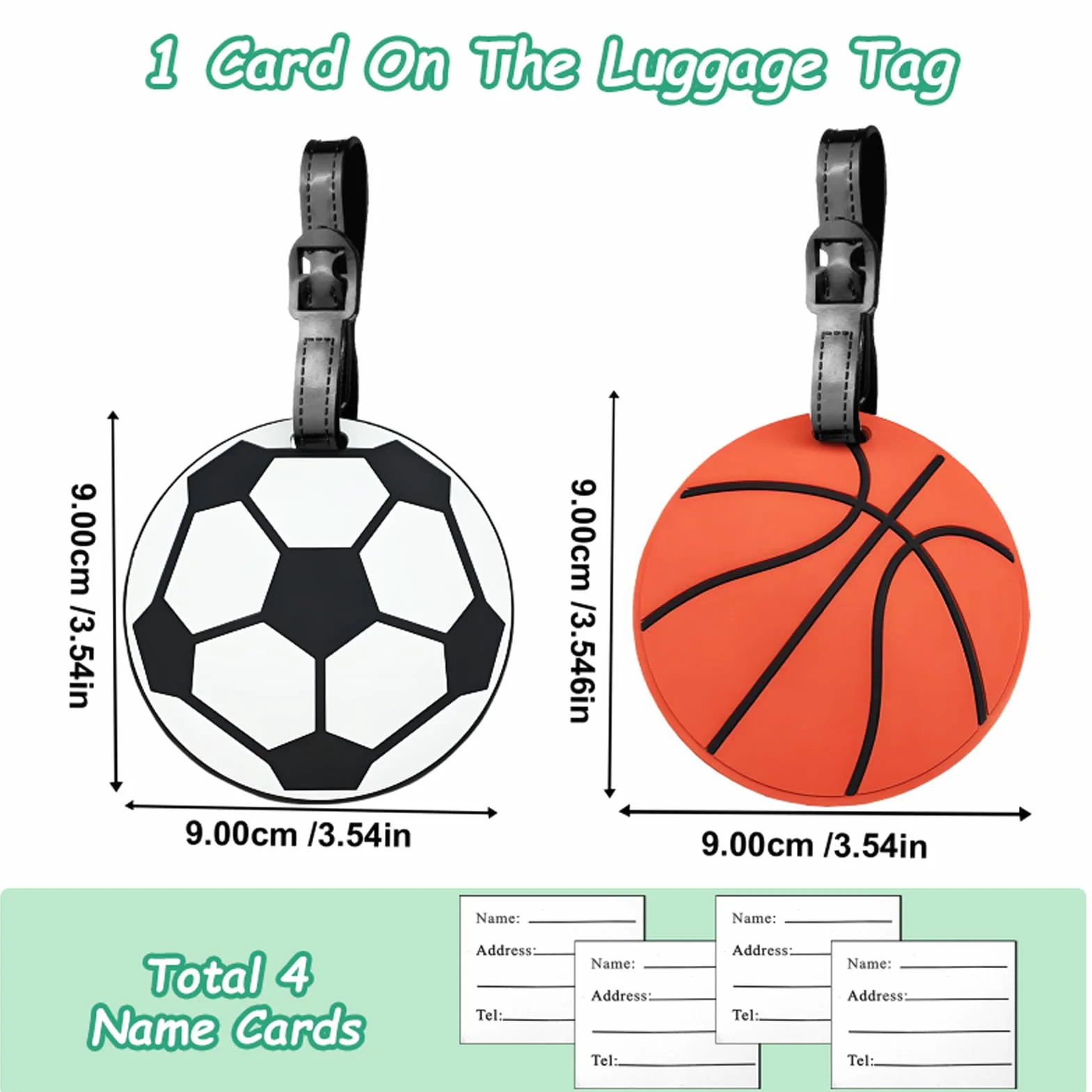 Silicone Étiquette Bagage Football Basket-ball pour Valise Avion Voyage