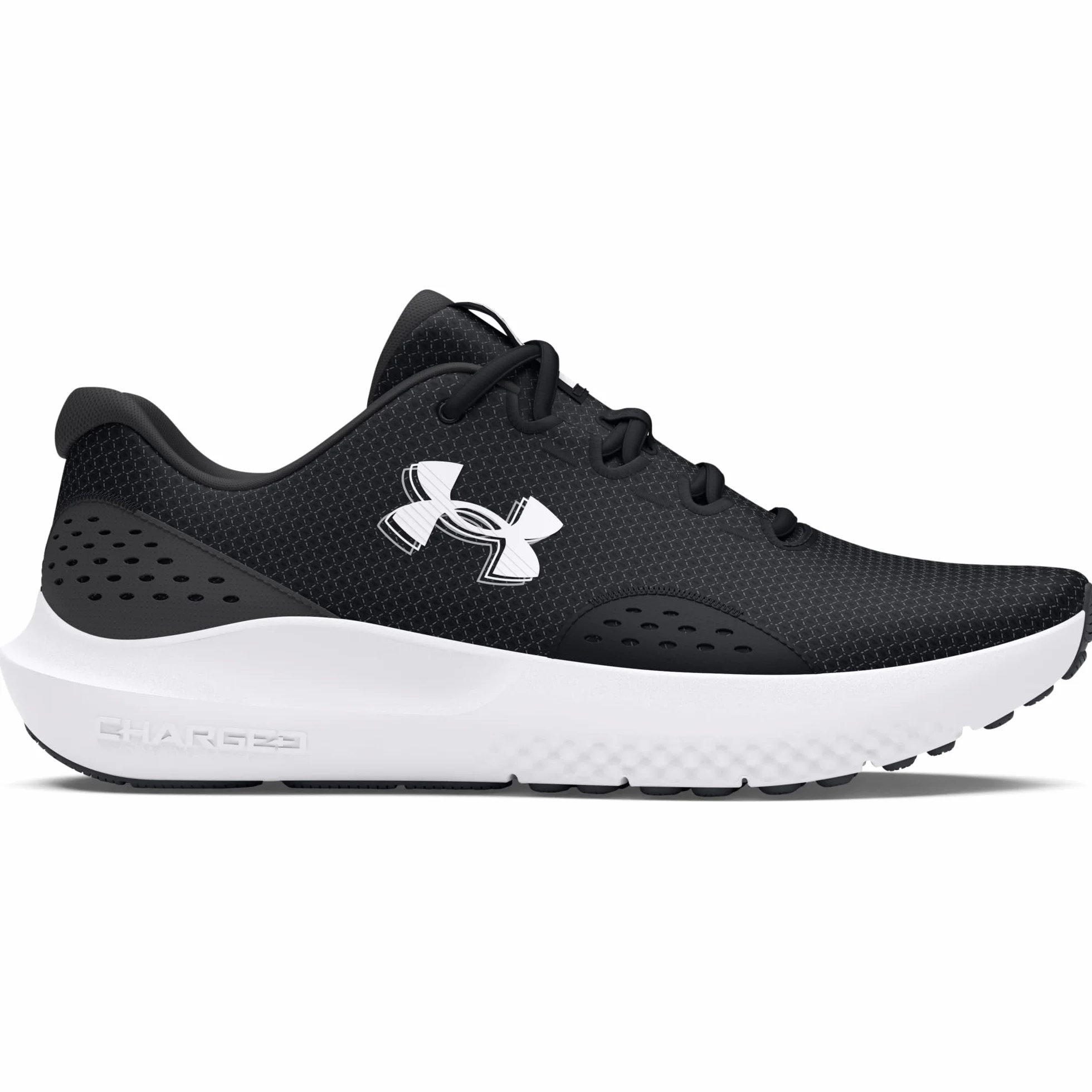 Under Armour UA Charged Surge 4 Chaussures de sport pour hommes, noir/gris anthracite/blanc