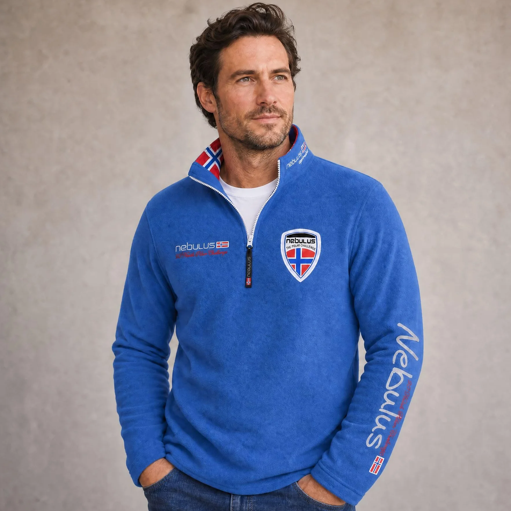 Nebulus SKANDINAVIA Pull polaire chaud homme fermeture éclair intégrale