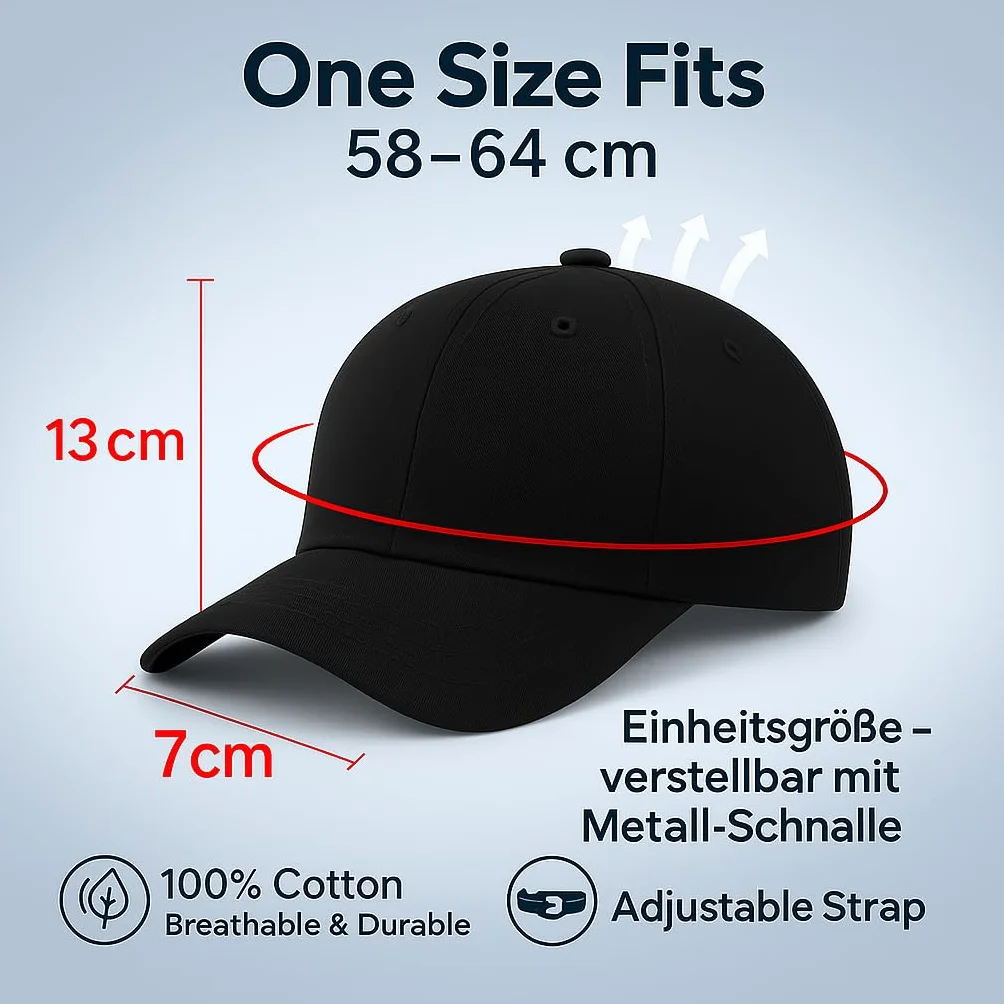 Casquette Baseball Snapback Couleur Unie Ajustable 6 Panneaux Taille Unique Golf Hat Motorcycle Trucker Cap