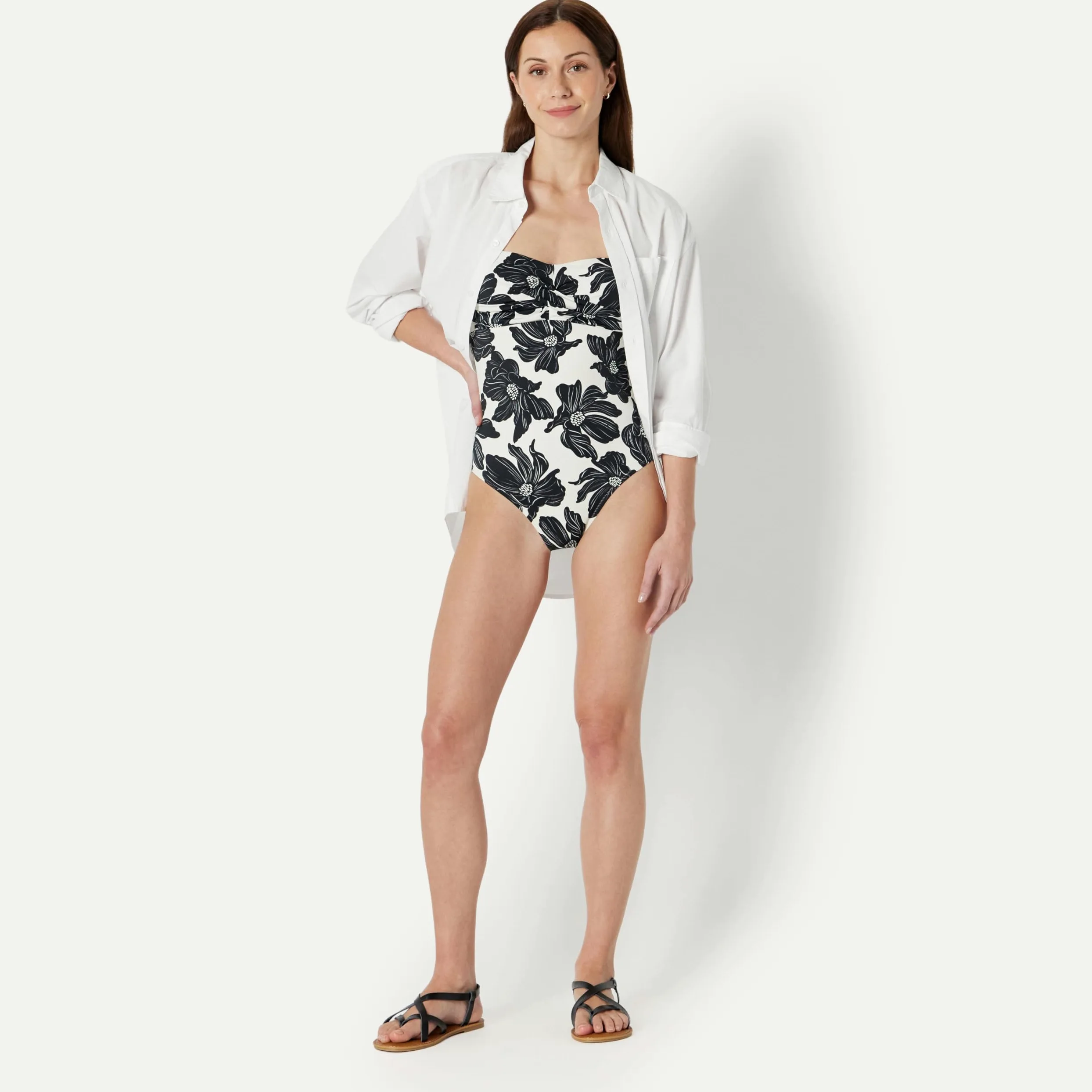 Amazon Essentials Maillot de Bain Une Pièce Style Bandeau Femme