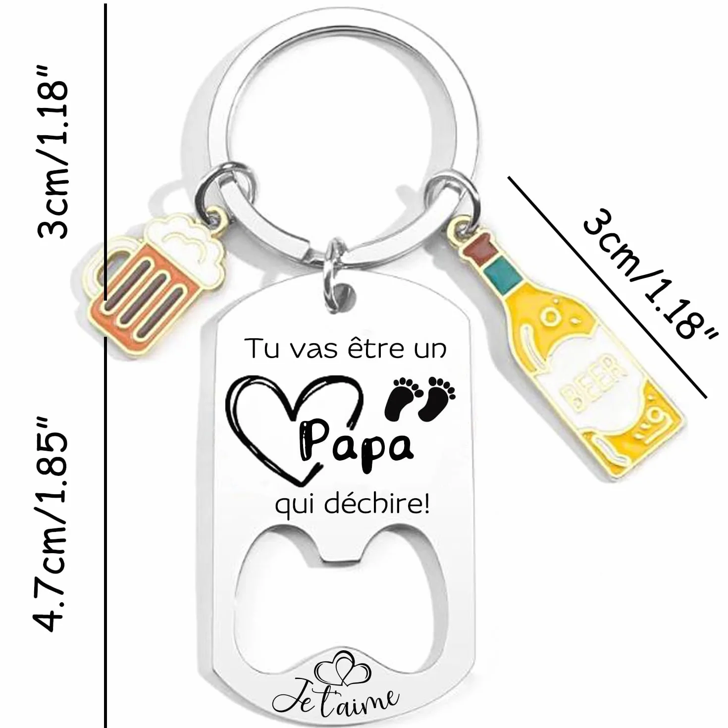 Porte clés Annonce grossesse Futur papa papi parrain tonton Cadeau