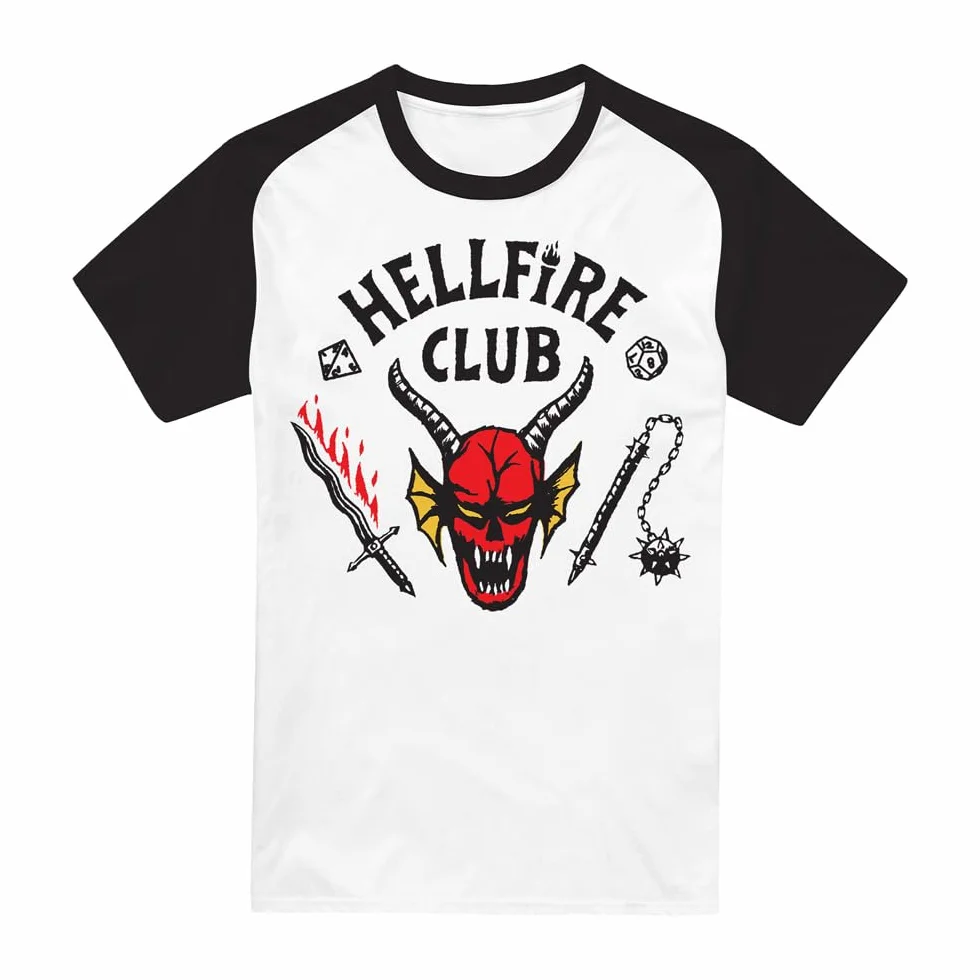 Stranger Things Hellfire Club Raglan T-Shirt Noir Lot de 1