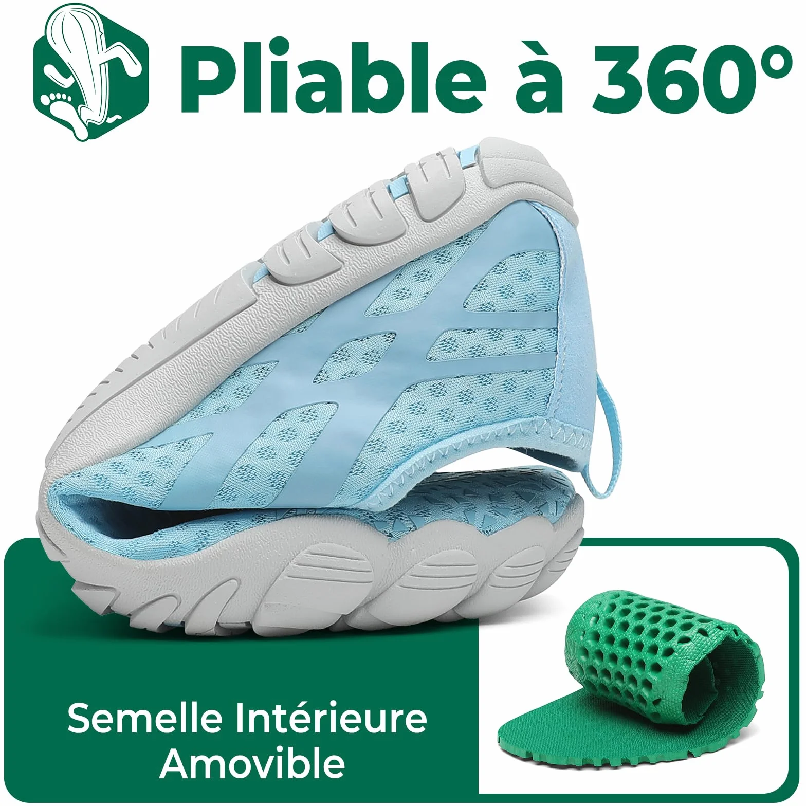SAGUARO Chaussures Aquatiques Femmes Hommes Séchage Rapide Barefoot Plage GR.36-48