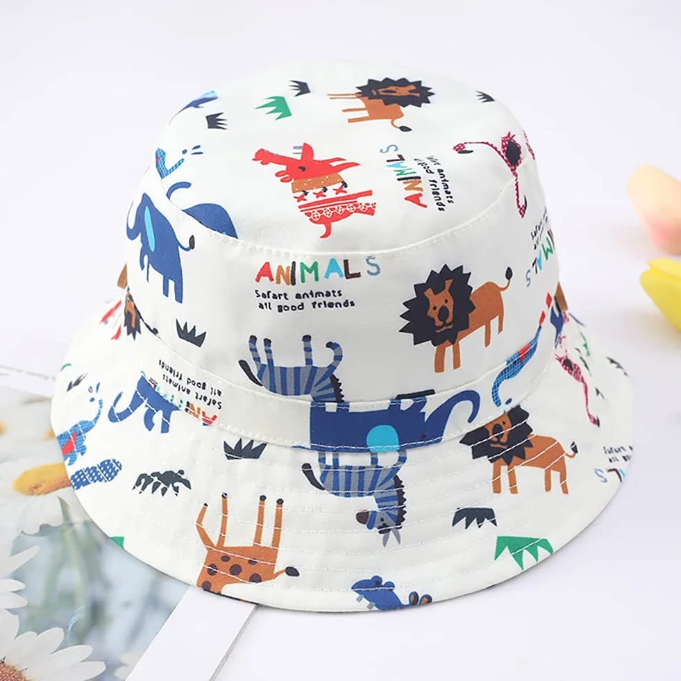 Chapeau de Soleil Bébé Enfant Fille Garçon Chapeau de Seau Plage Visière