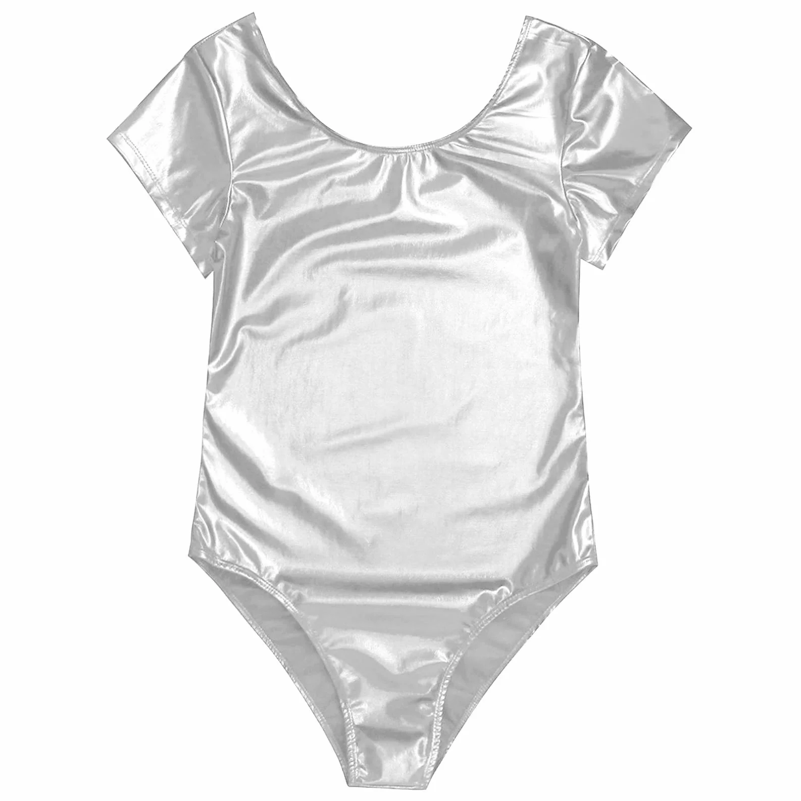 Ranrann Justaucorps Métallique Brillant Costume Danse Bodysuit L-3XL