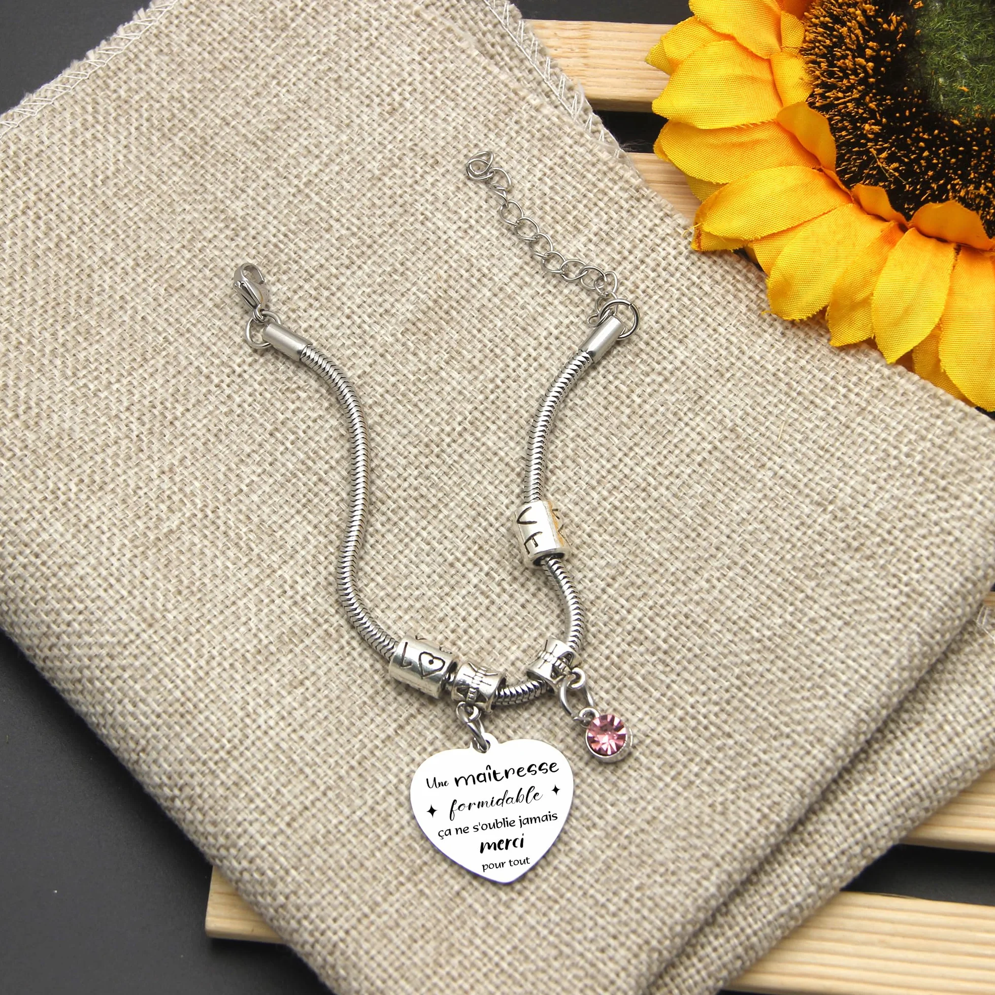 Bracelet Maîtresse d'École Cadeau Fin d'Année Scolaire Femme