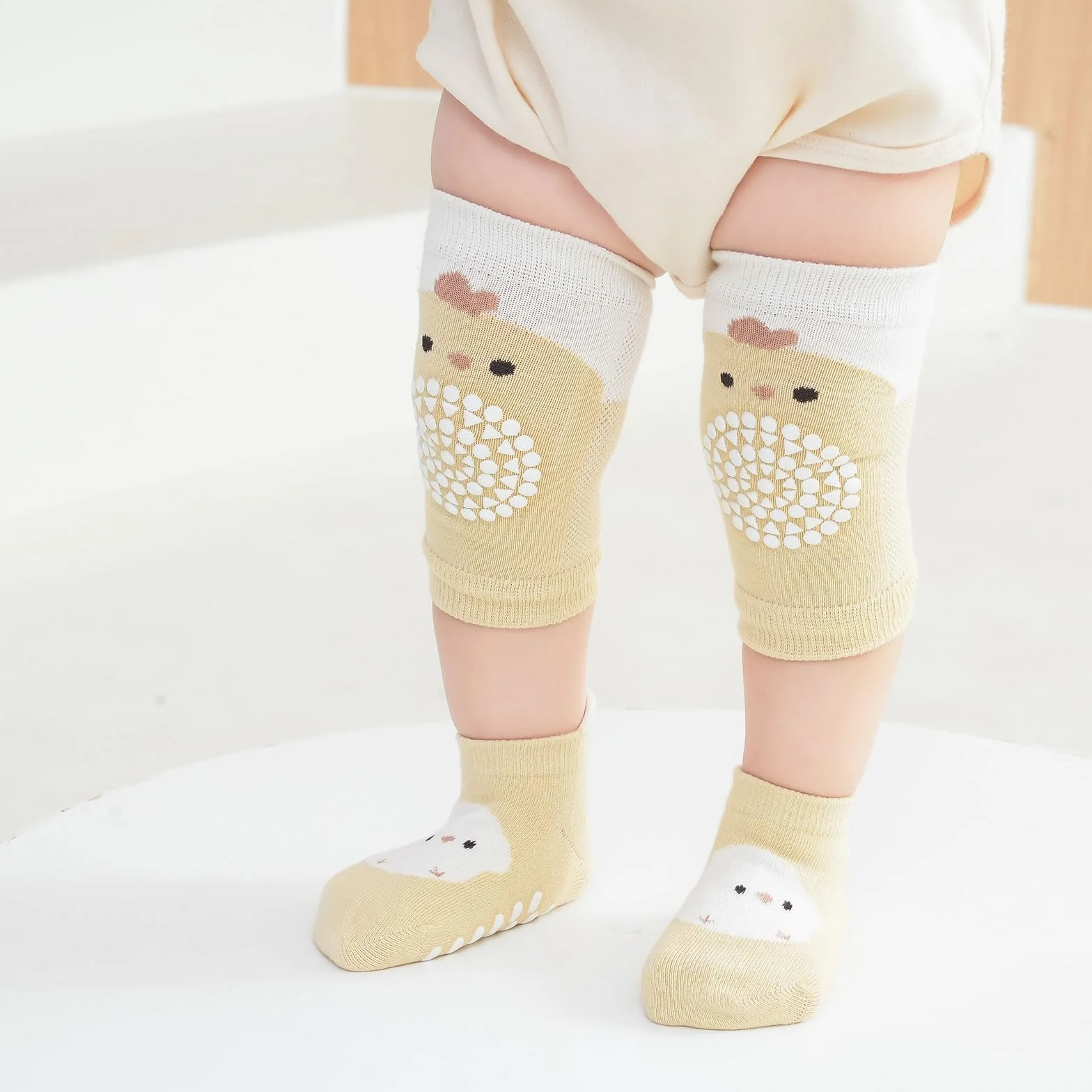 Genouillères et chaussettes pour bébé, ensemble rampant 0-12 mois, 3 paires