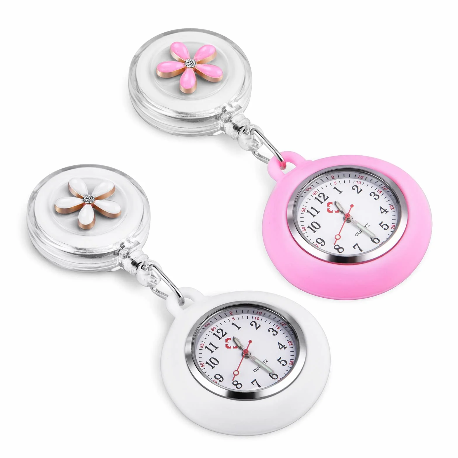 Vicloon Montre de Broche Infirmière en Silicone avec Broche pour Professionnels de la Santé