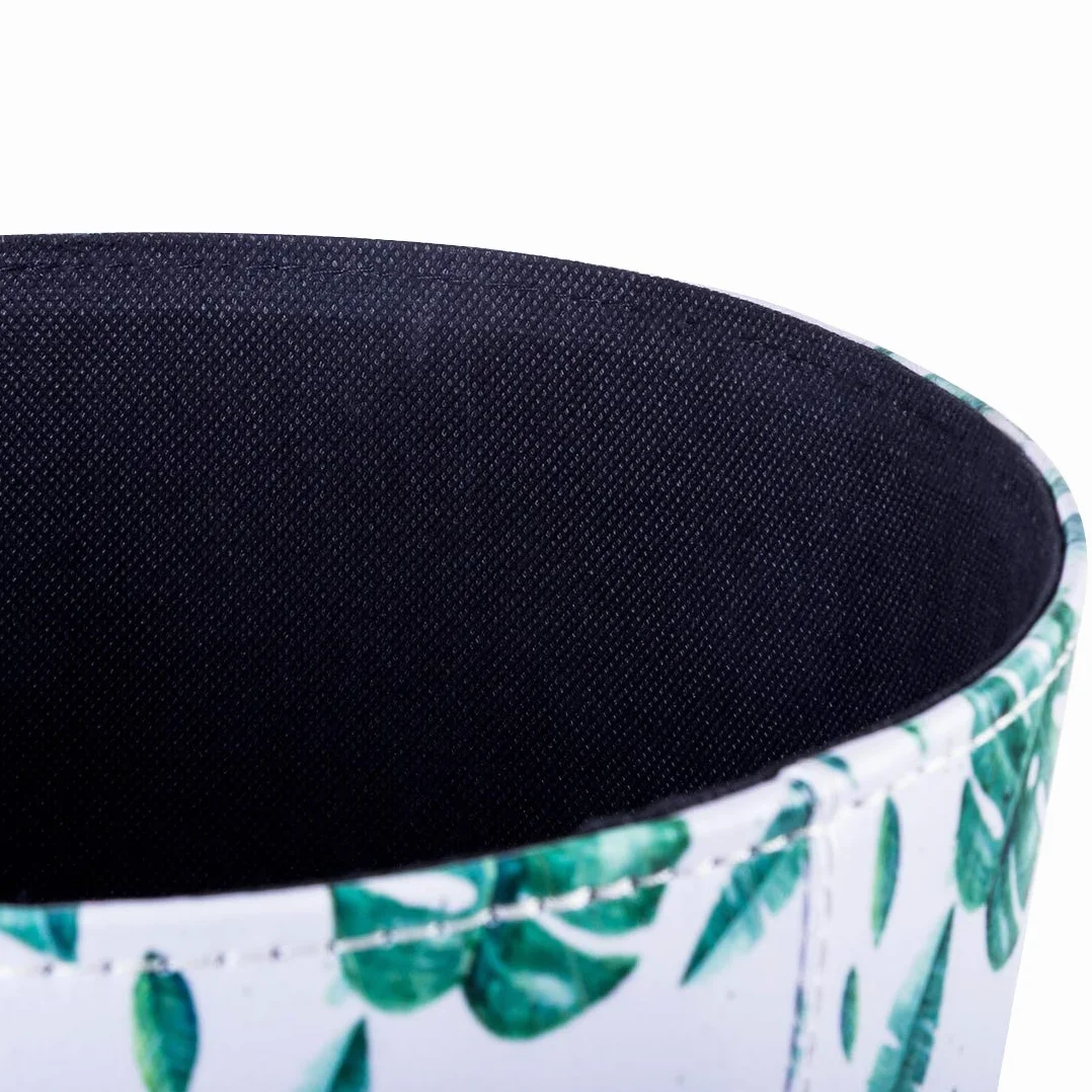 Poubelle en cuir étanche 10 L pour chambre d'enfant vert tropical