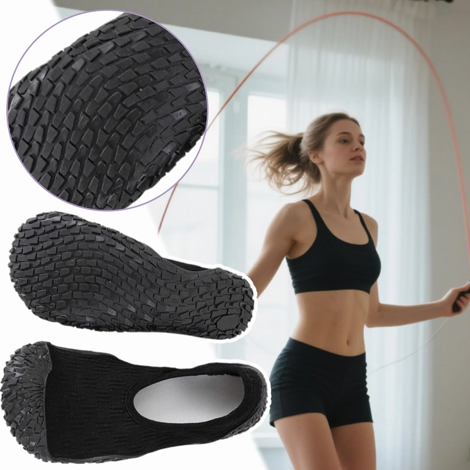 Baskets Chaussettes Légères pour Femmes Chaussures de Pieds Nus Yoga Course Intérieur Flexibles