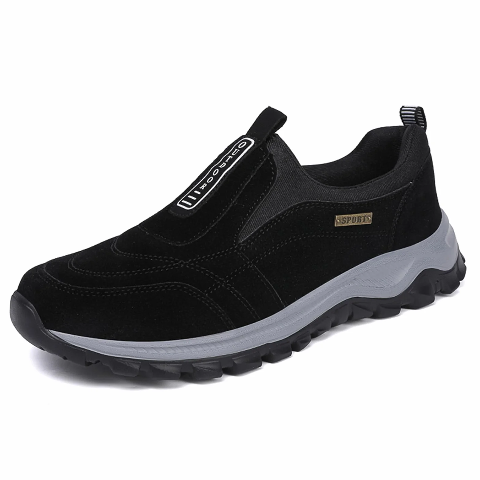 Chaussure de Marche Homme sans Lacets Baskets de Randonnée Orthopédiques Légères