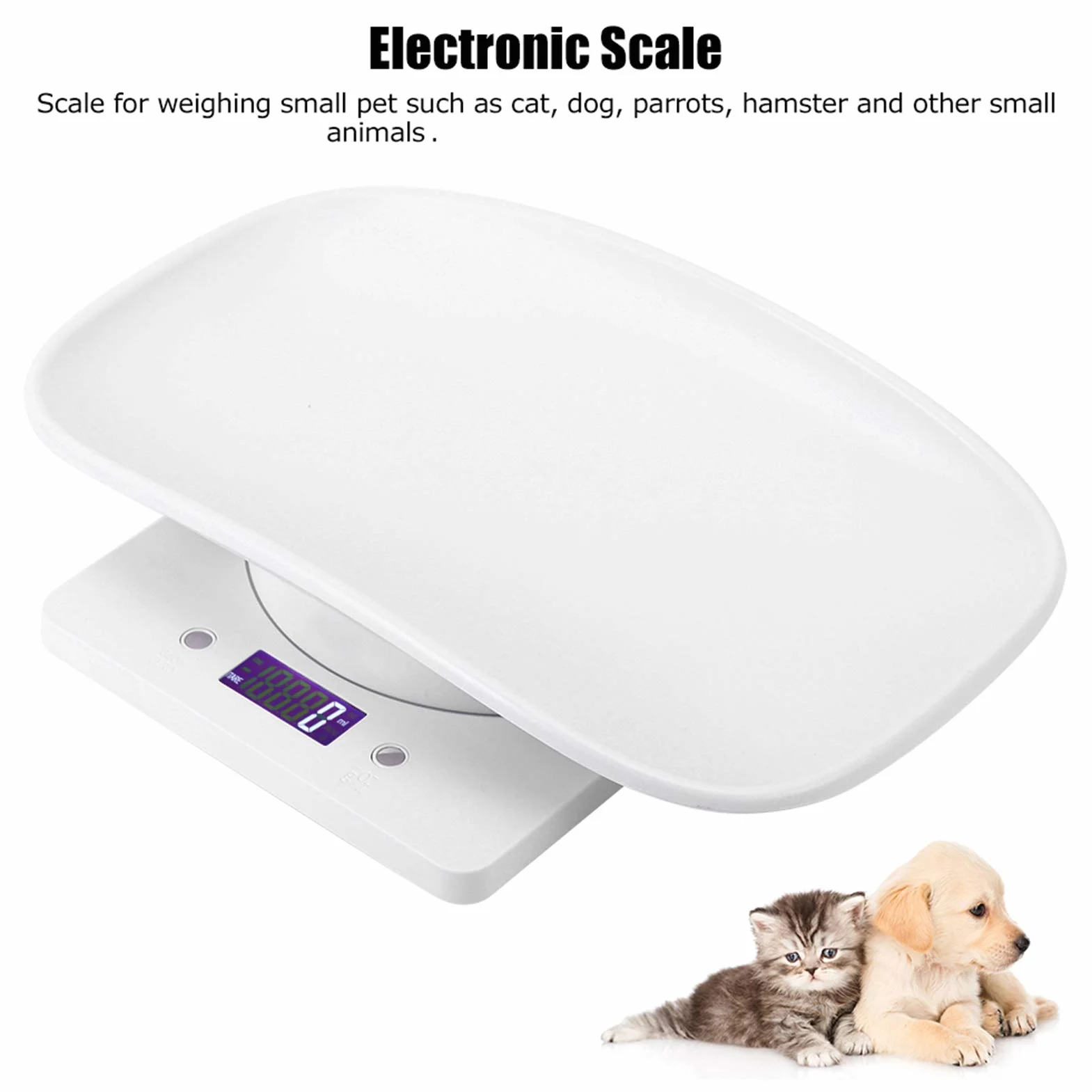 Balance Numérique Bébé Animal 10kg/1g Écran LCD Pèse-Bébé Chat Chien Cuisine