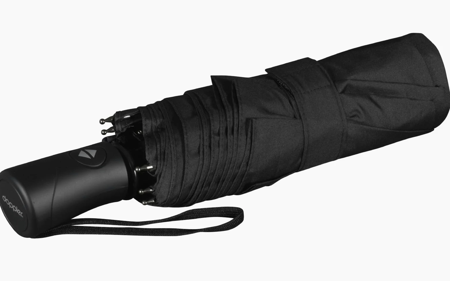 Doppler Parapluie pliant – Ouverture et Fermeture Automatiques – Testé en soufflerie à 120 km/h – 8 baleines en fibre de verre – Voyage Accessoires – Toile de 98 cm – Noir