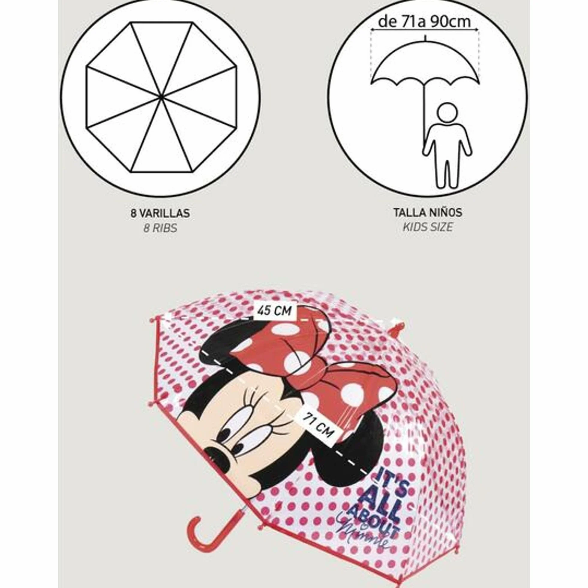 Parapluie Disney Enfant Frozen Mickey Minnie Stitch imperméable résistant au Vent poignée Ergonomique