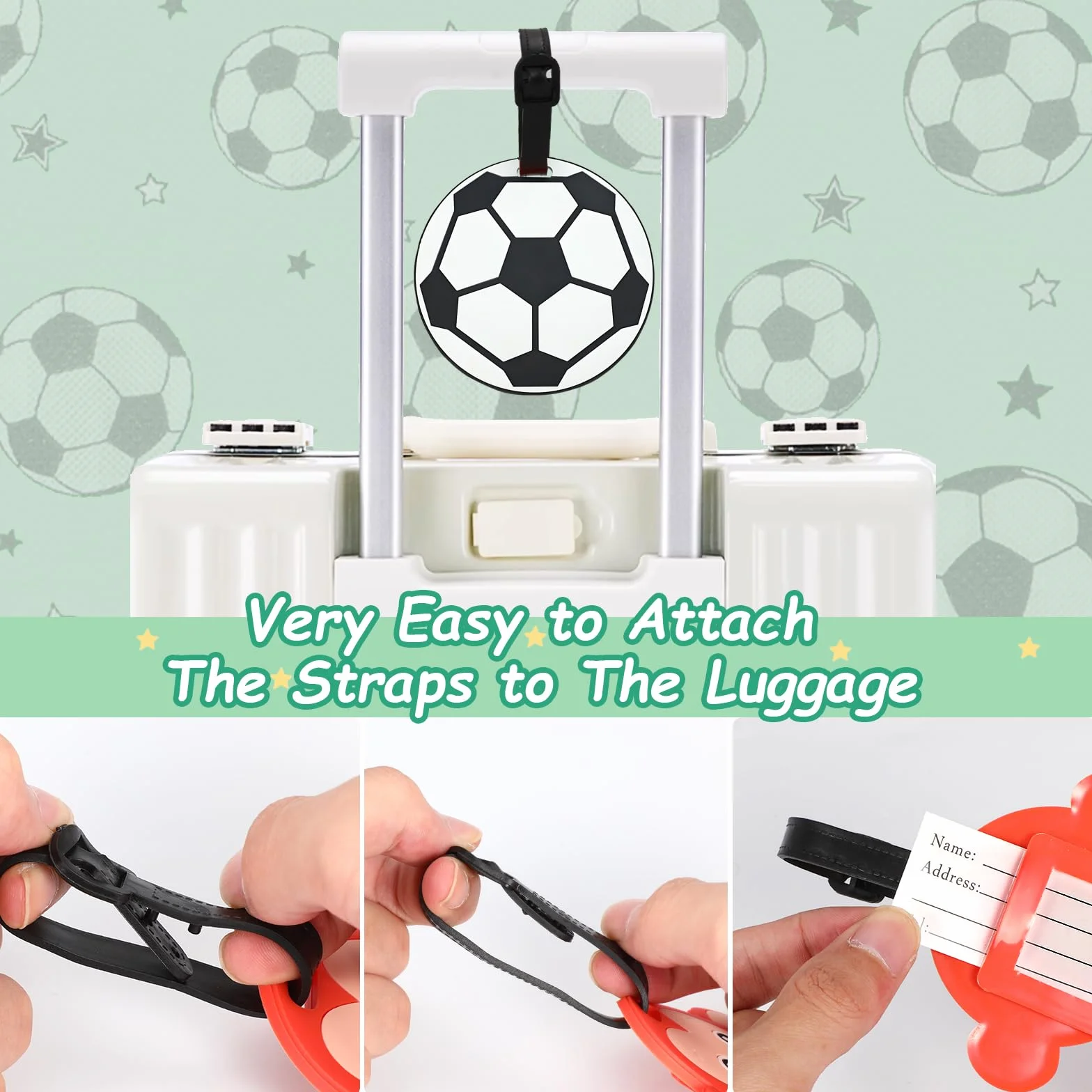Silicone Étiquette Bagage Football Basket-ball pour Valise Avion Voyage