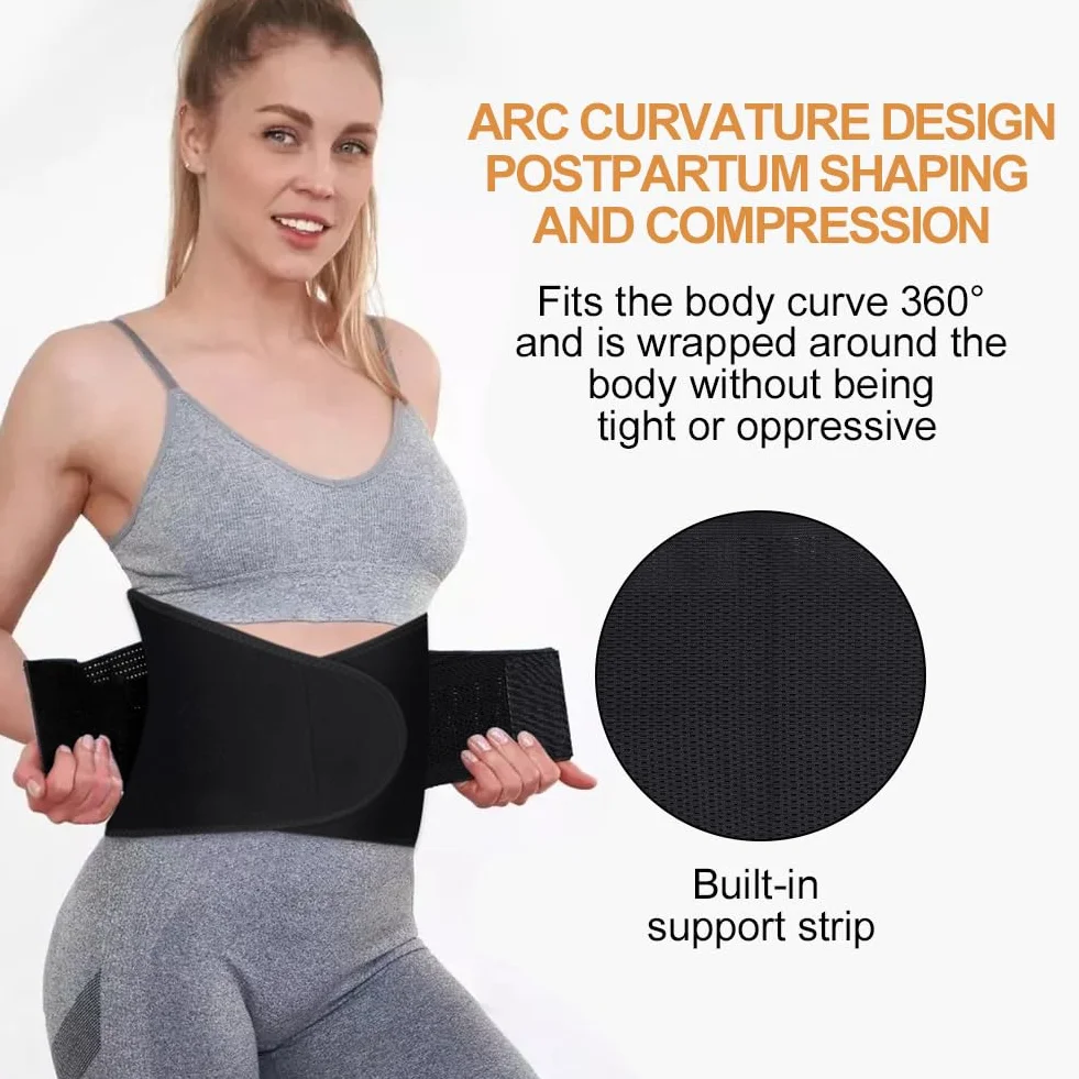 ACWOO Ceinture Post Accouchement Récupération Abdominale Gainante avec Extenseurs de Taille Réglable Respirant Ventre Plat Gaine Post-Partum