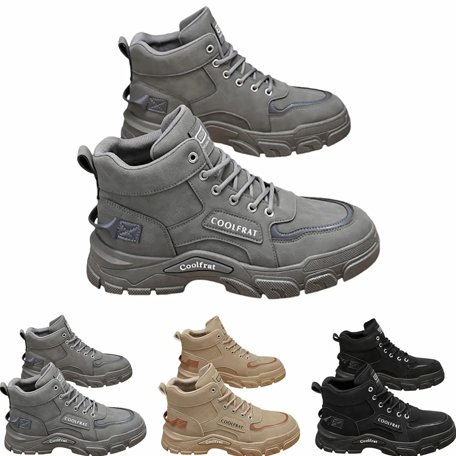 Bottes en cuir homme imperméables chaussures tactiques fond épais antidérapantes lacets
