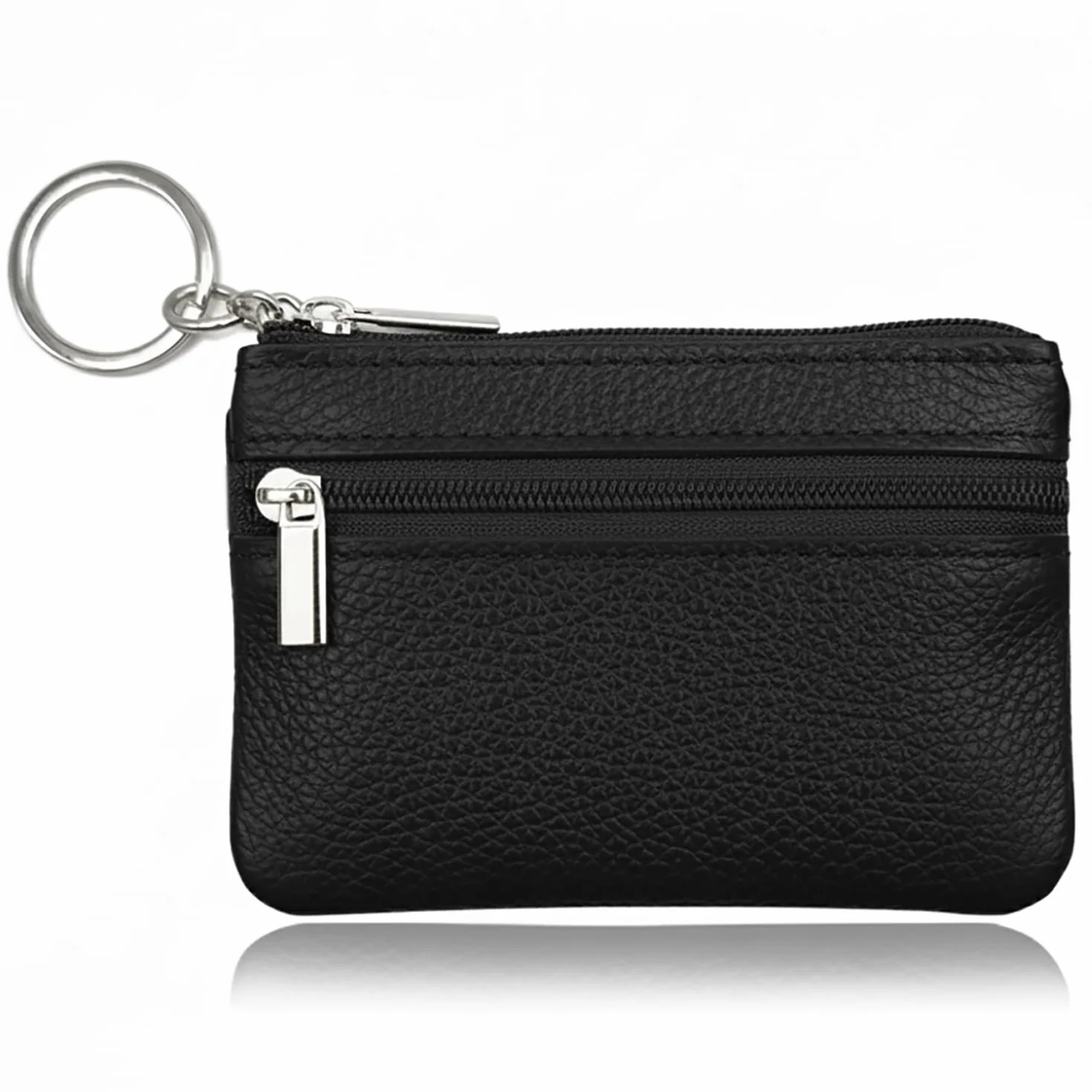 Hibate Porte-Monnaie Cuir Mini Noir Femme Homme Enfant