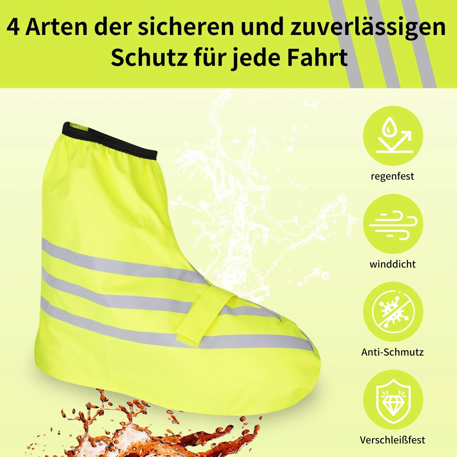 Surchaussures Imperméables pour Vélo - Couvre-Chaussures de Pluie avec Protection