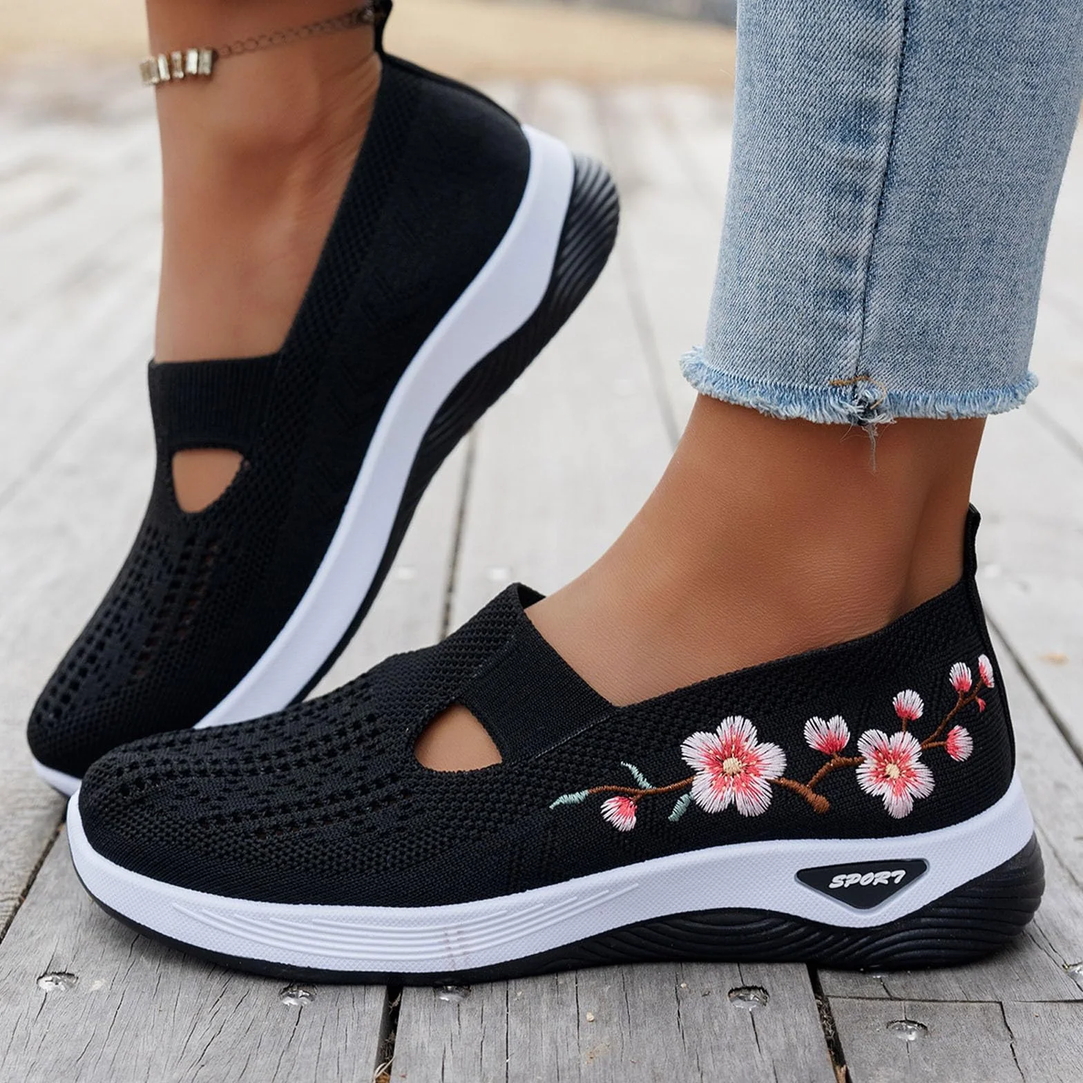 Chaussure Orthopédique Femme Baskets sans Laçage Chaussures De Marche À Plateforme Légères Confortables Amortissement Soulagement des Pieds