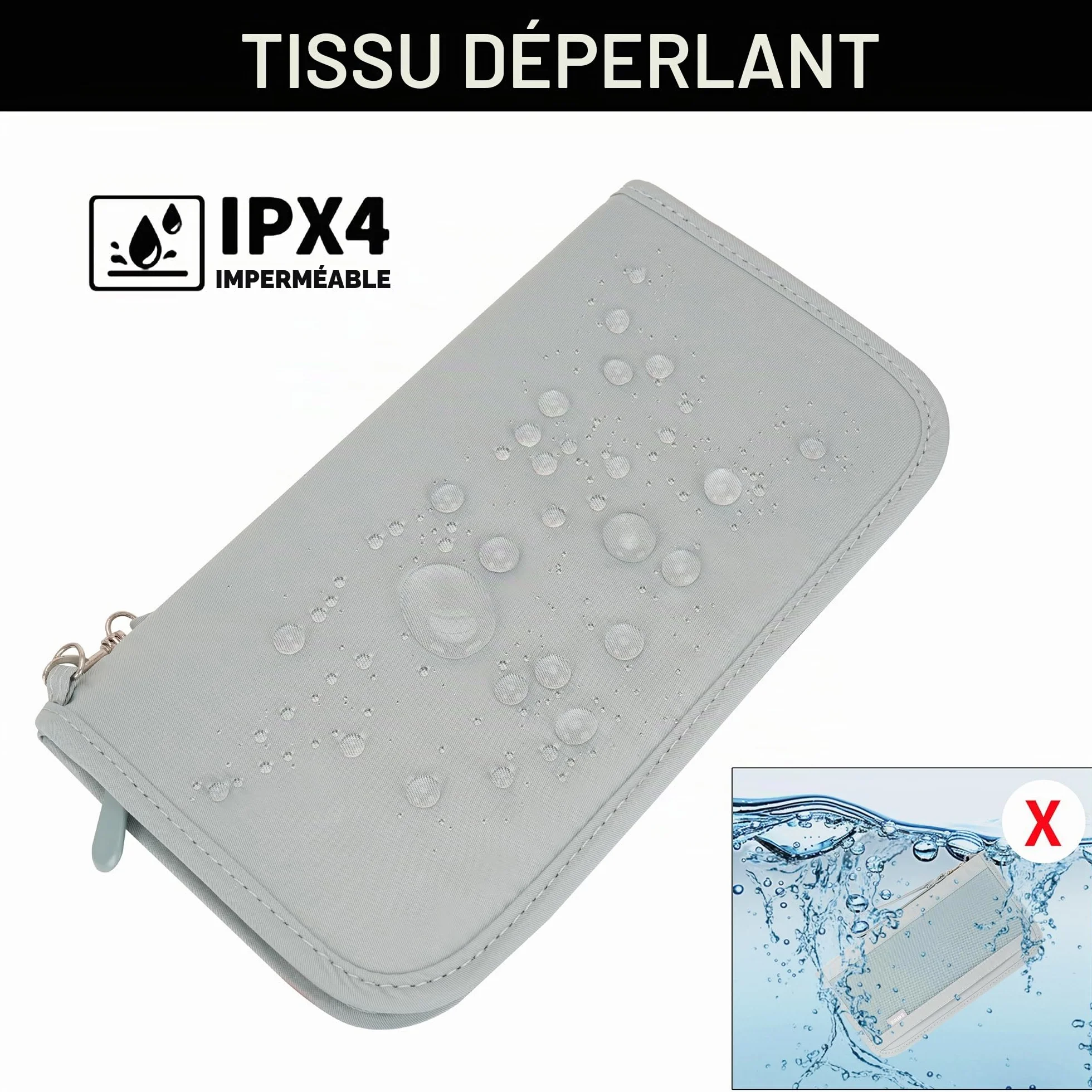 Portefeuille Passeport Familial RFID Organisateur de Voyage pour Cartes de Crédit Homme Femme