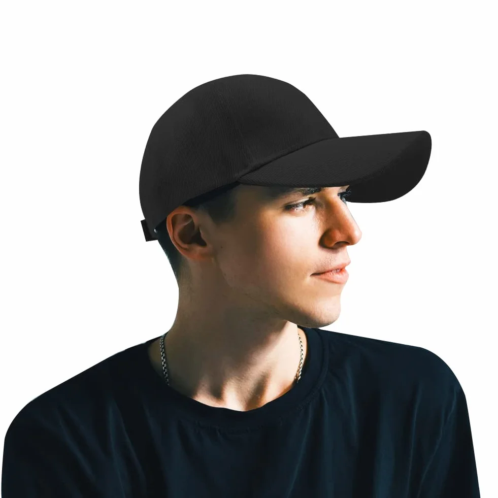Casquette de Baseball Coton Anti-Soleil Homme Femme Unisexe Réglable 55-65cm Noir
