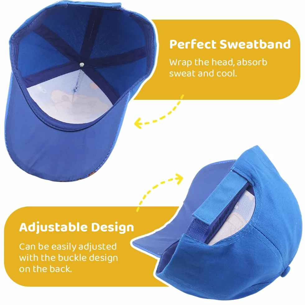 Casquettes Brodées Capybara Baseball pour Enfants en Coton Excavator Modèle Sport Outdoor