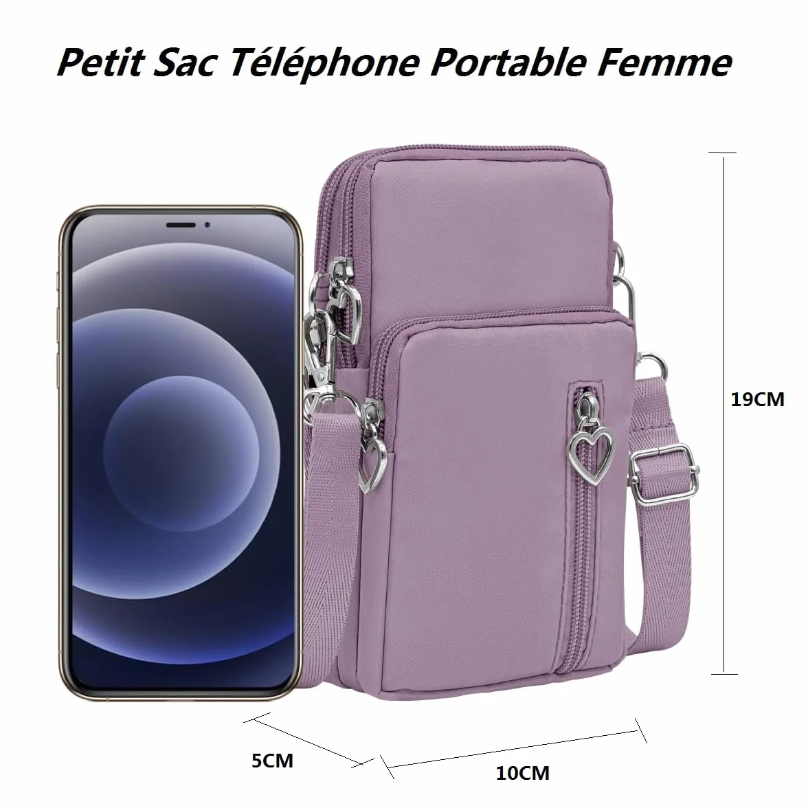 Petit Sacoche Téléphone Portable Femme, Crossbody Pochette Armbag