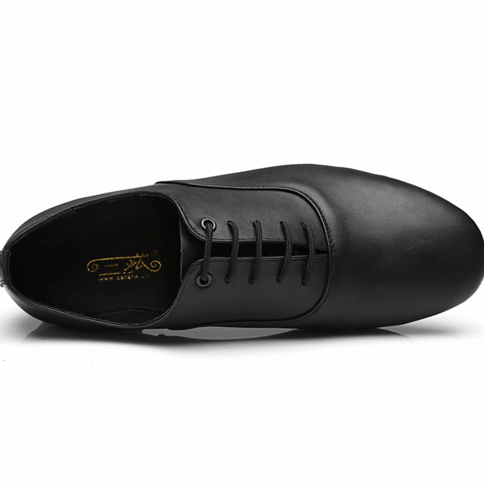 Chaussures Danse Hommes Cuir Oxford Latines Fond Souple Lacets Talon Bas
