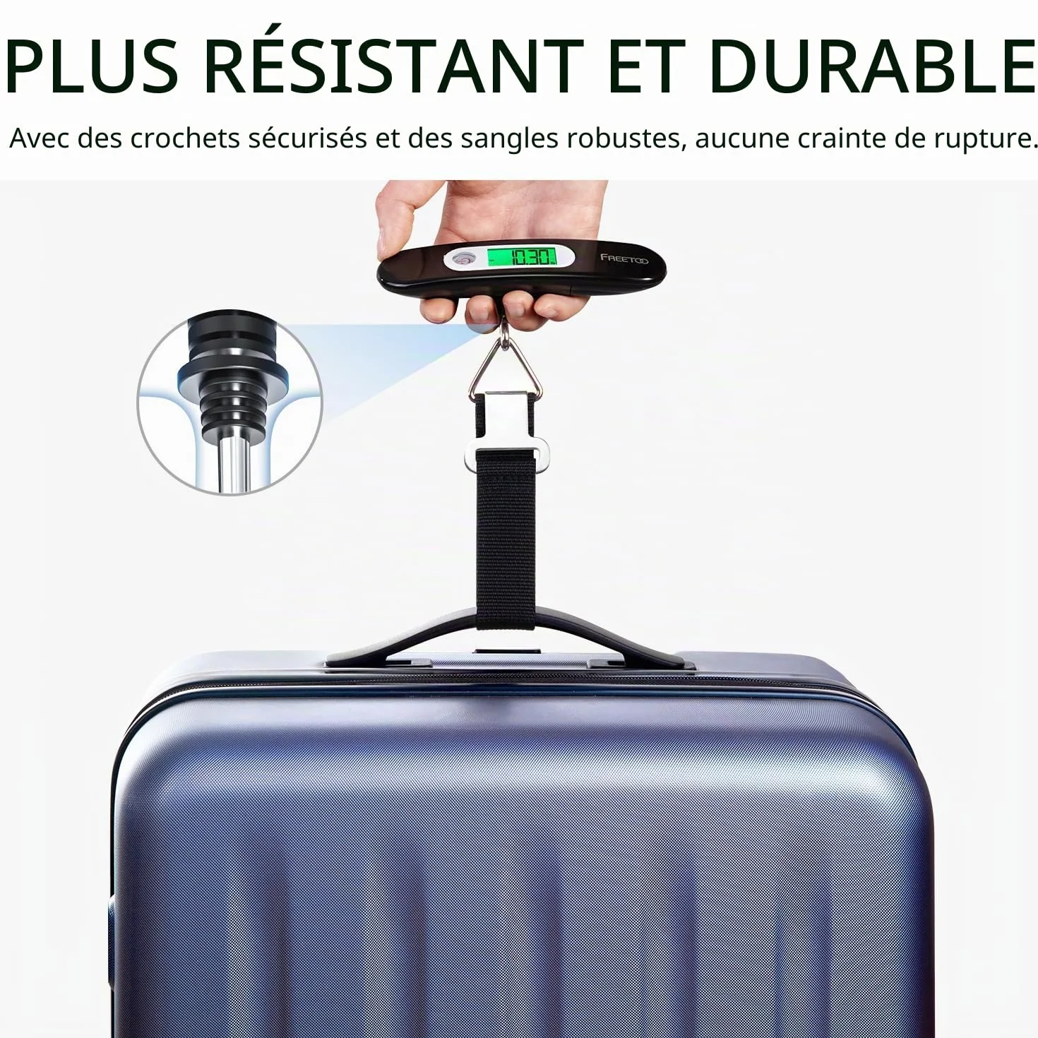 FREETOO Portable Electronic Luggage Scale 50kg/110lb Digital Baggage Scale with Tare Function for Travel Shopping Post Office Home Outdoor