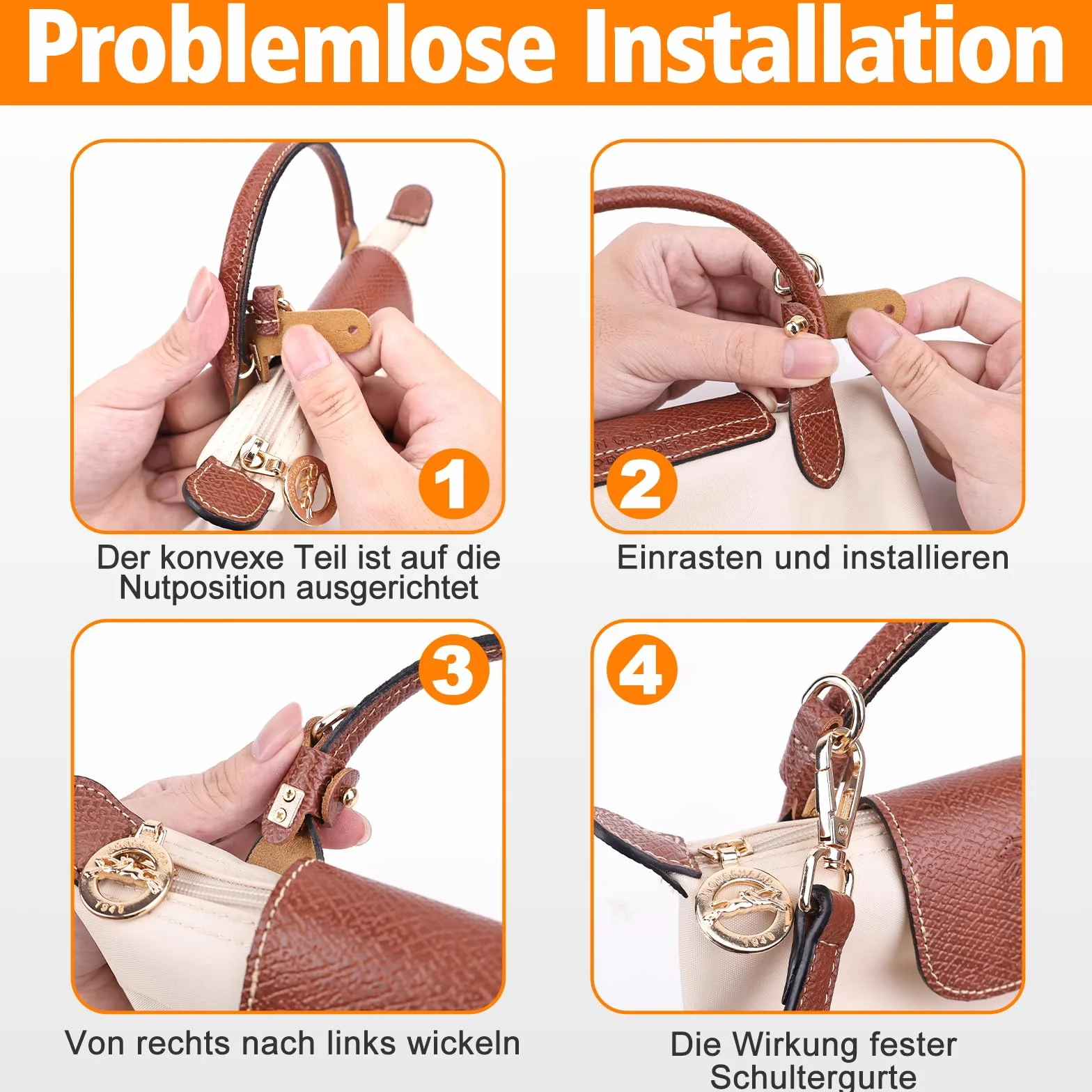 Lot de 2 Bandoulière pour Sac Longchamp, Organiseur de Sac à Main en Feutre, Sangle Réglable
