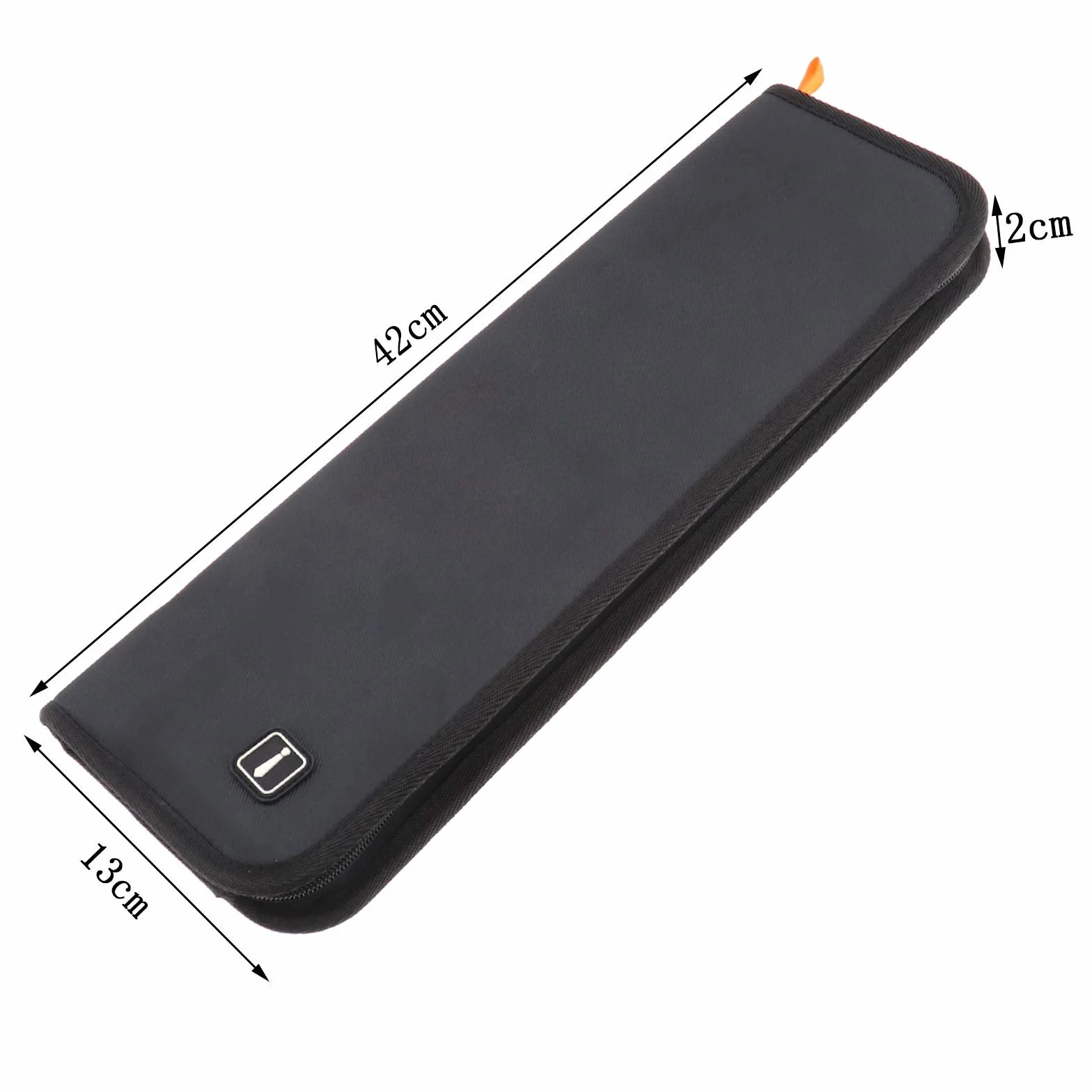 Organisateur de Voyage Cravate Sac de Rangement Nylon Zippée Étui à Boutons de Manchette Hommes Noir 42x13x2 cm