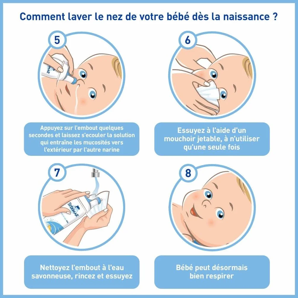 STÉRIMAR Spray Nasal Bébé 100 ml - Hygiène du Nez, Eau de Mer 100% Naturelle, Formule Physiologique