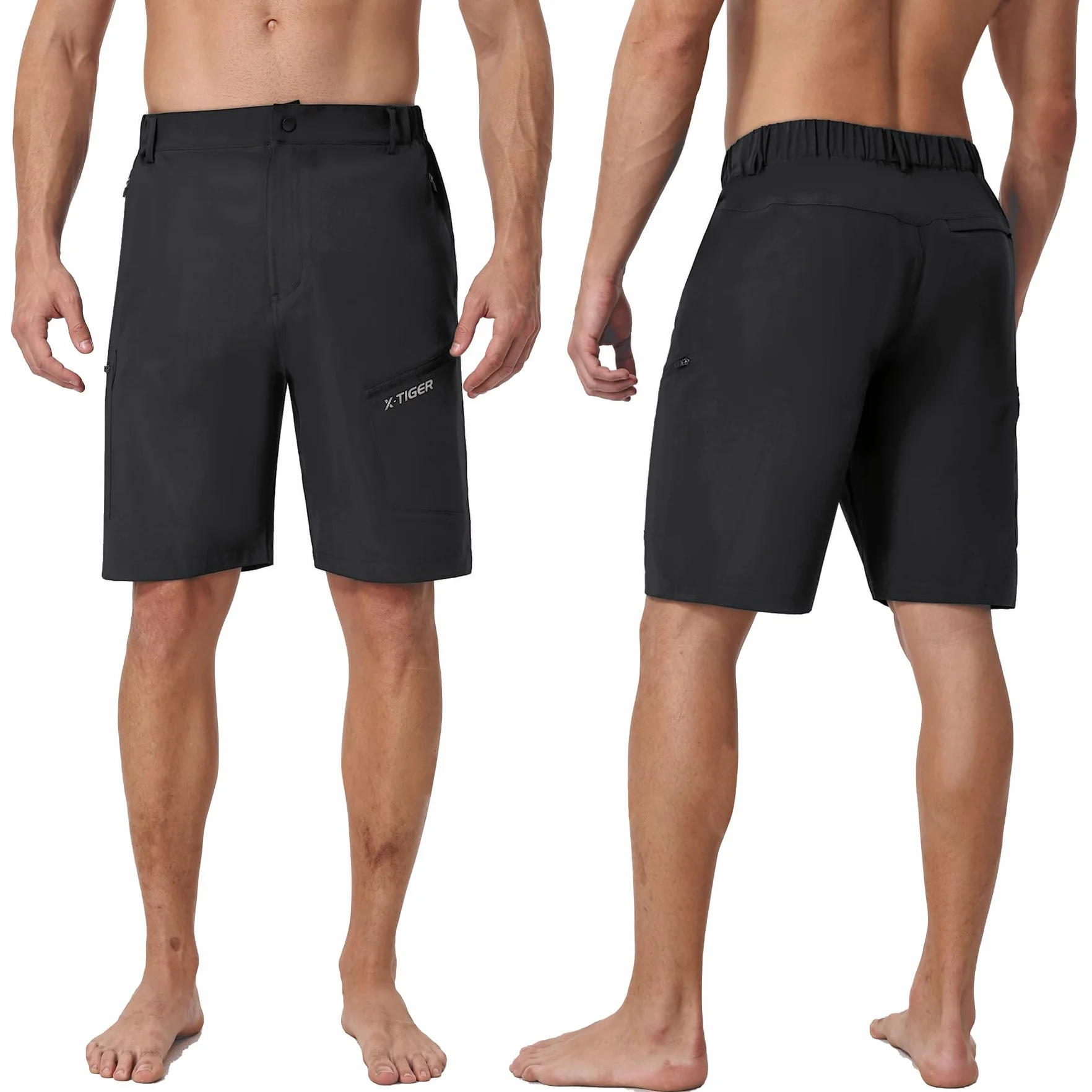 X-TIGER Short Cargo Homme Tactique 5 Poches Séchage Rapide Respirant Imperméable Stretch Trekking Camping