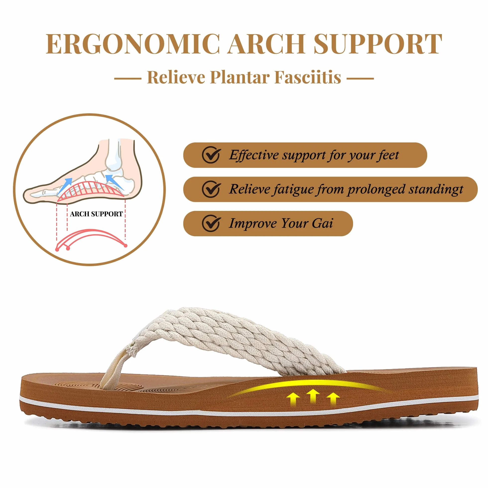 ARRIGO BELLO Sandales Femme Tongs Plage Piscine Antidérapant Taille 36-41