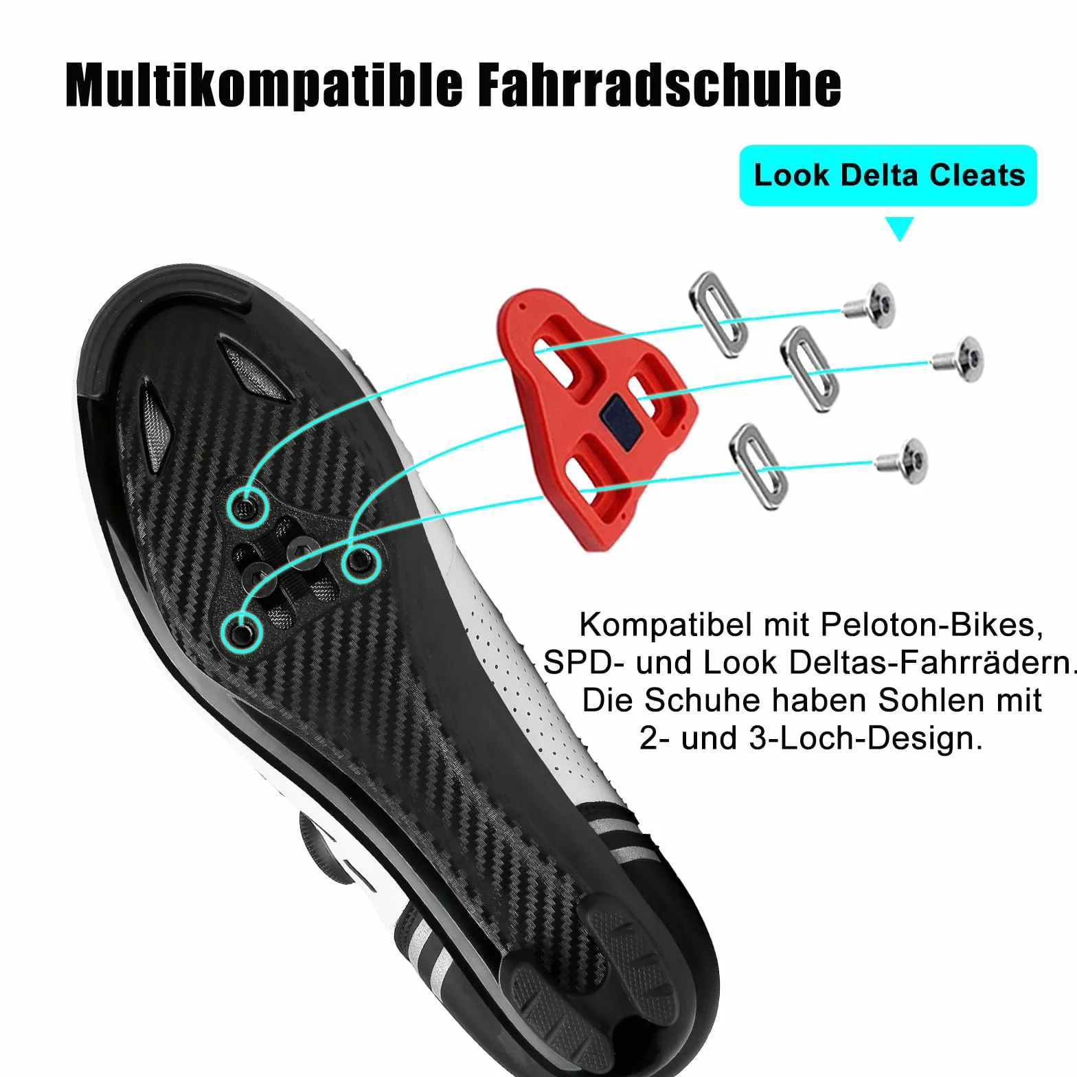 Chaussures de cyclisme SPD/SPD-SL Look Delta Système de clic compatibles Peloton Roadbike