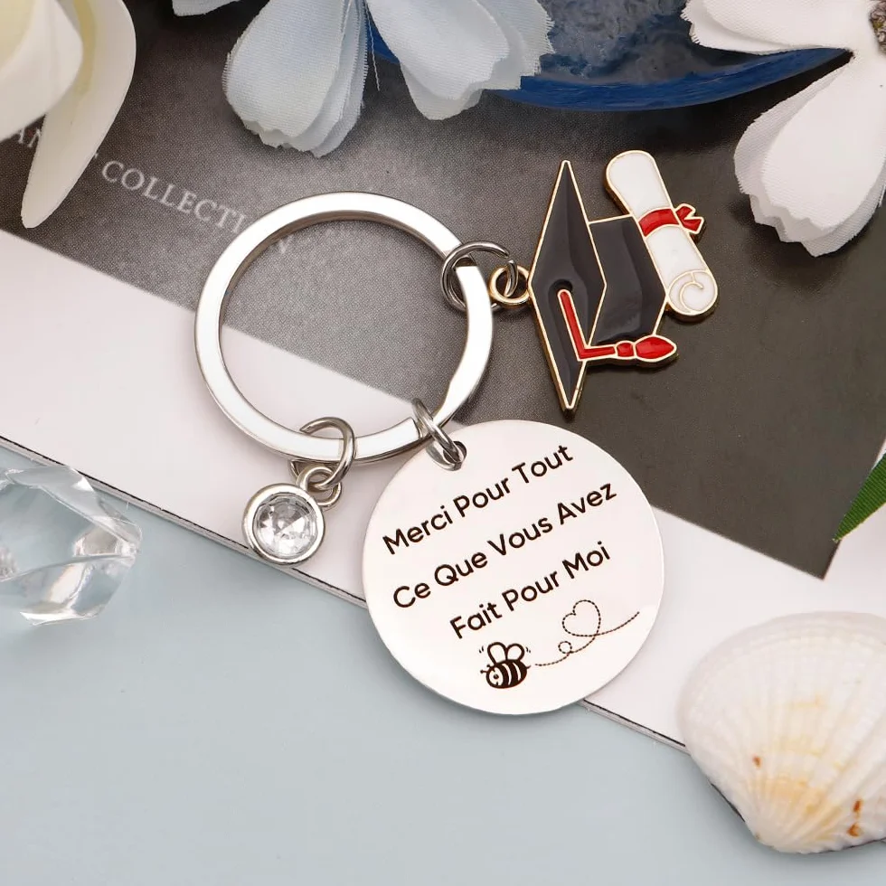 Cadeau Maîtresse d'École Fin d'Année Porte Clef Merci Atsem Professeur