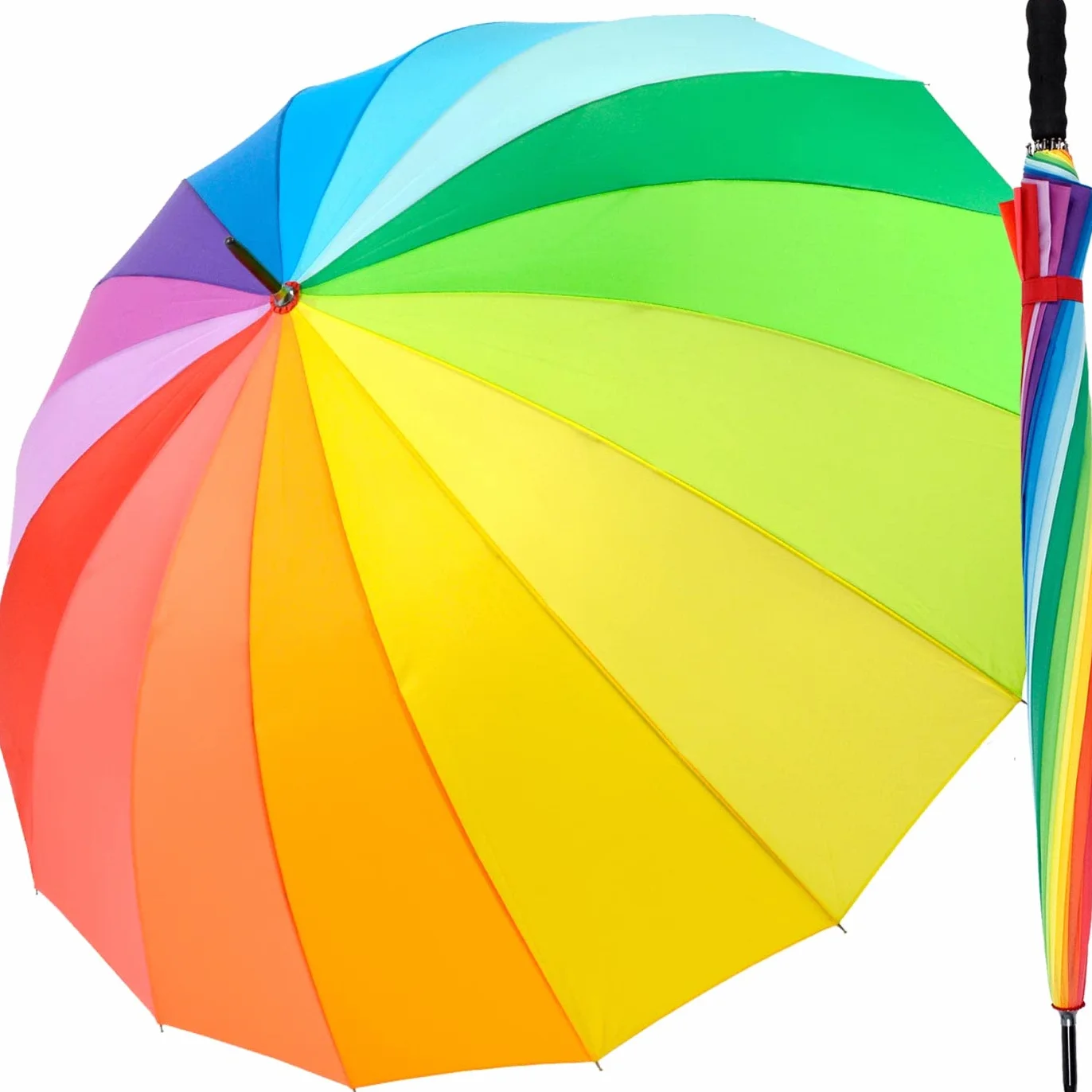 Parapluie iX-brella Motif arc-en-ciel XXL 129 cm poignée douce