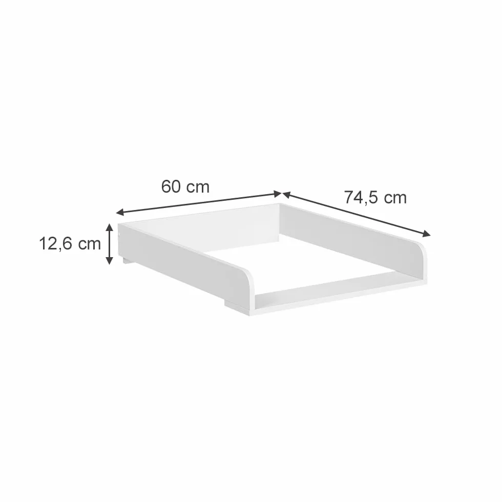 Vicco Plan à Langer Viktor Blanc 60x74.5cm pour Machine à Laver ou Commode