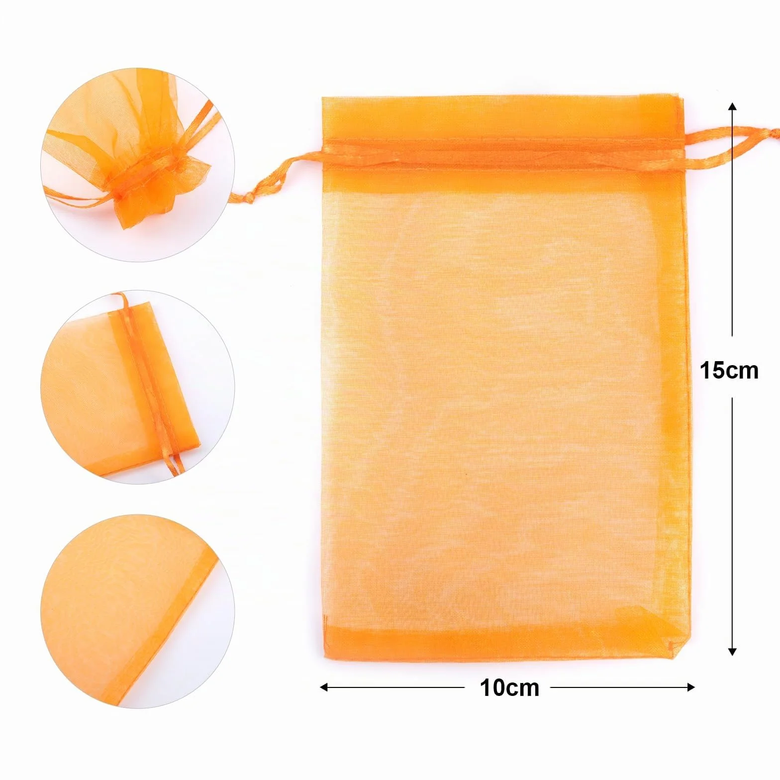 Lot de 100 sachets en organza multicolores 10 x 15 cm - Pochette cadeau bijoux mariage