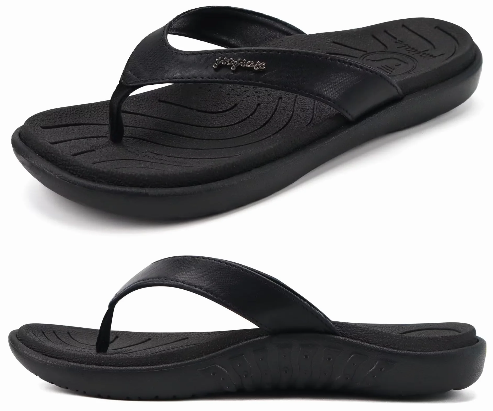 Tongs Femme Orthopédique Cuir Soutien Voûte Plantaire Antidérapante Caoutchouc