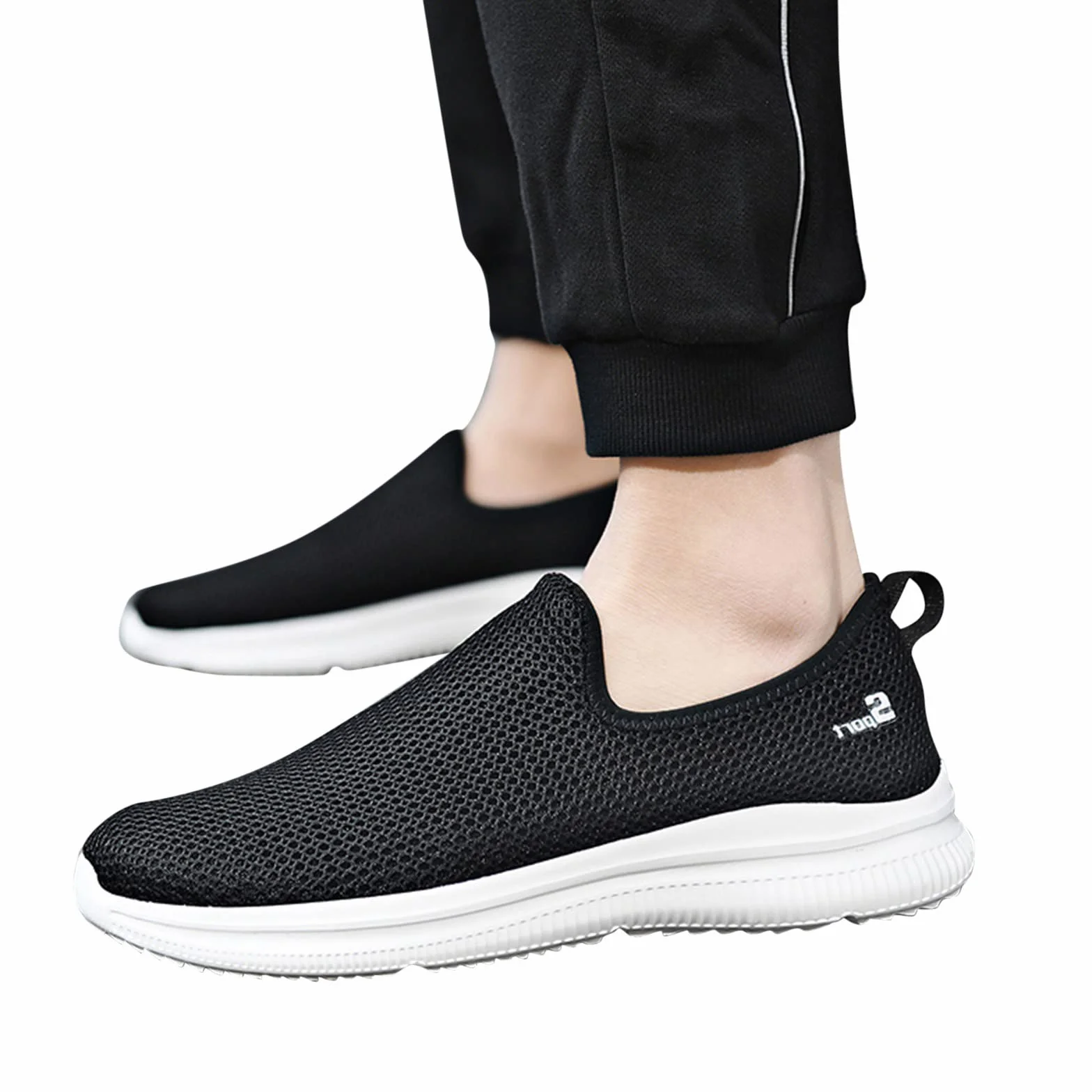 Baskets sans lacets pour homme chaussures été maille légères respirantes confortables