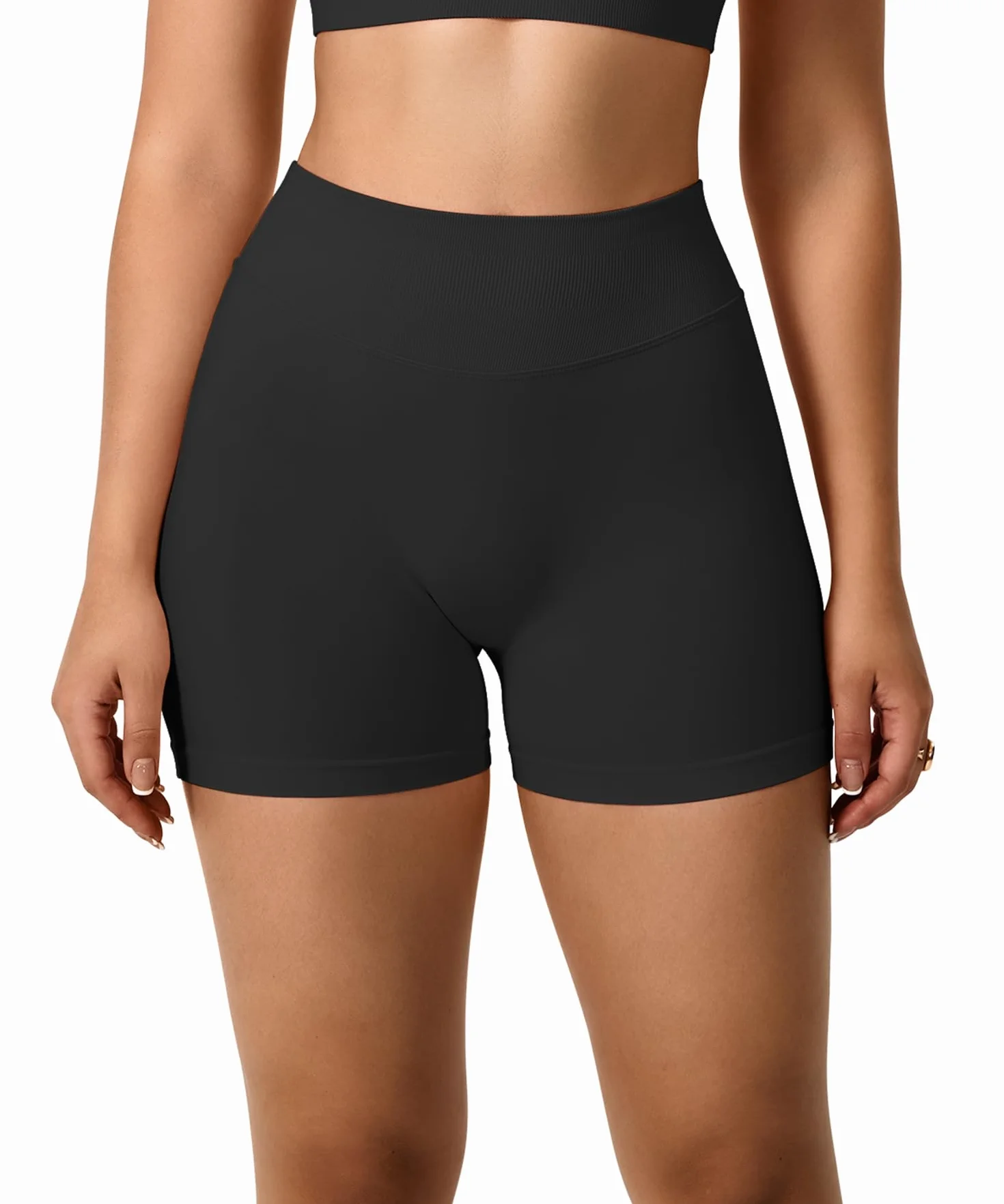 TAYOEA Short de Sport Femme Scrunch Pantalon Push Up Court Butt Lifting Gym sans Couture