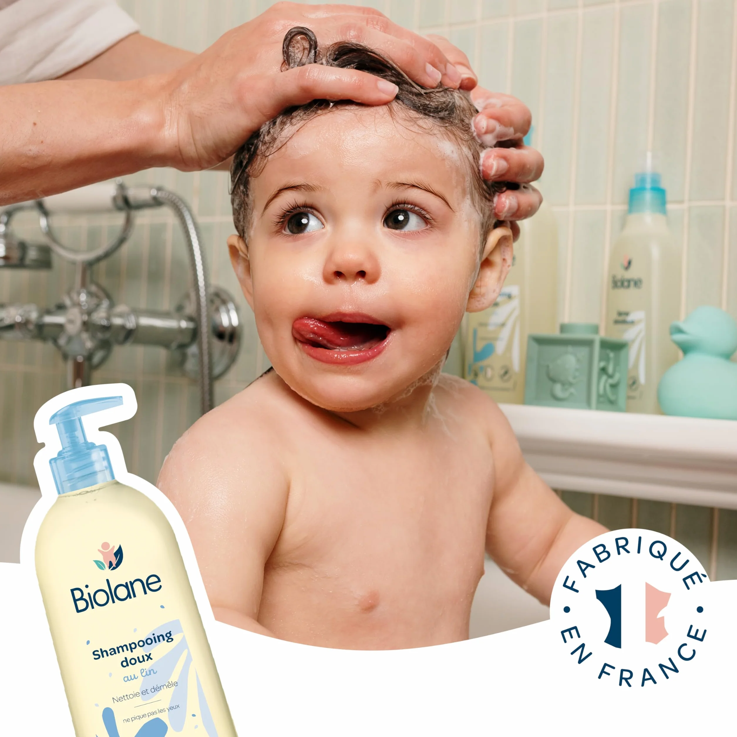 BIOLANE Shampoing Doux Bébé Démêlant Cheveux Lin Français 350 ml
