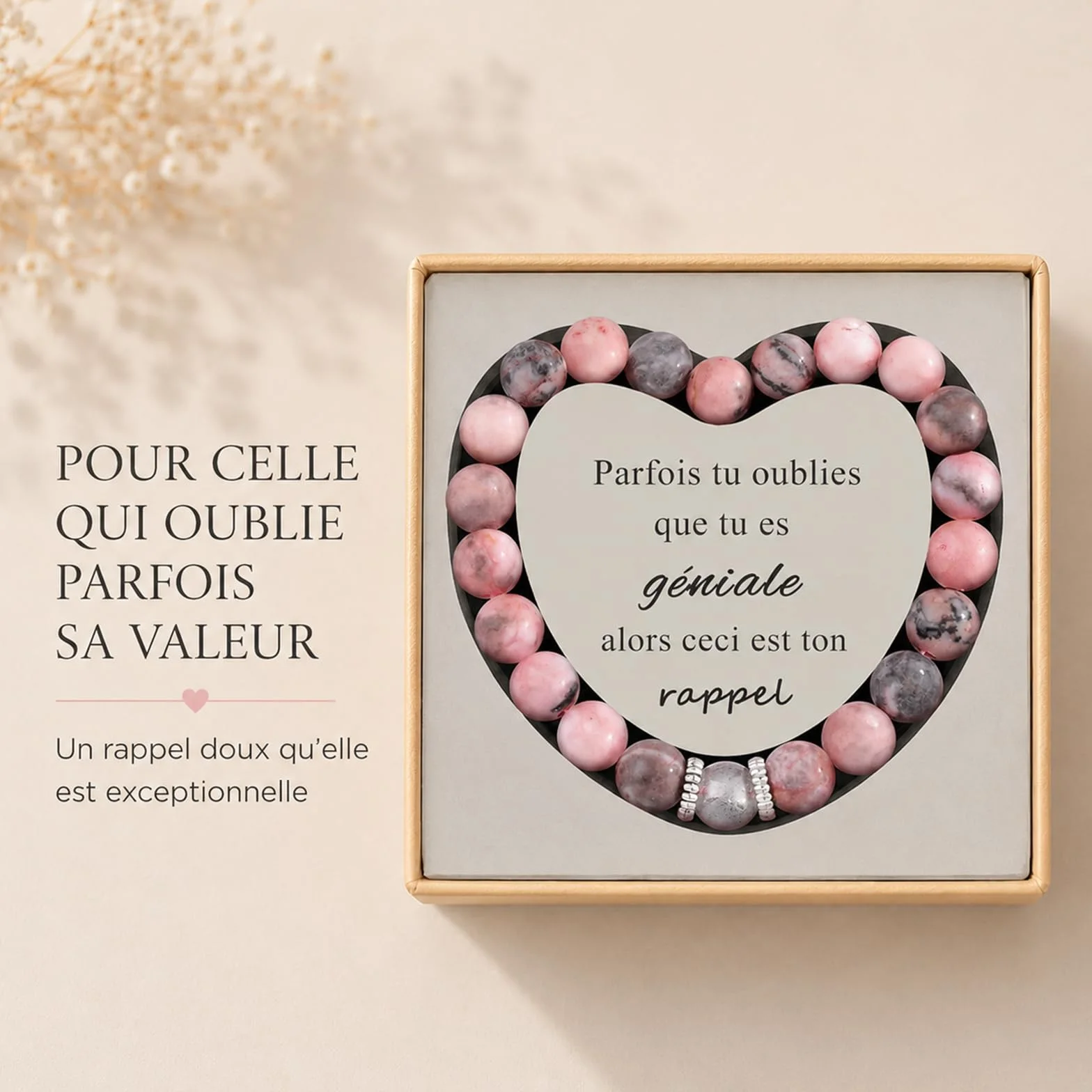 Bracelet Pierres Naturelles Femme Original Cadeau Ado Fille Noel Anniversaire Amie Maman Sœur