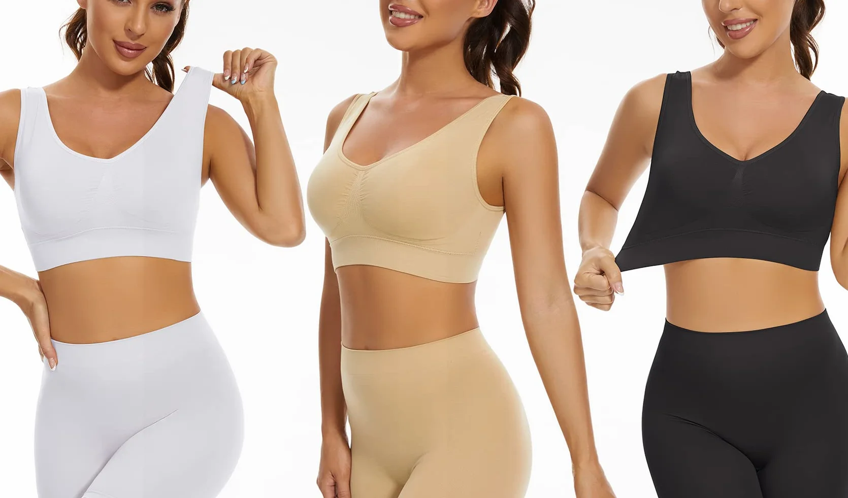 Lemef Soutiens-Gorge Sport Yoga sans Couture avec Coussinets Amovibles pour Femmes