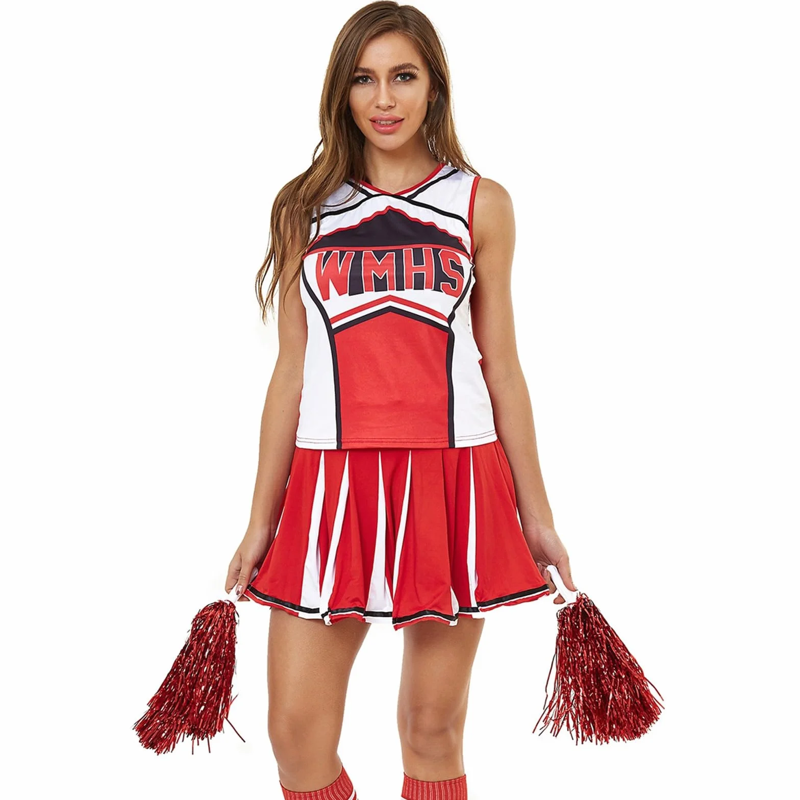 Costume de pom-pom girl Coupe du monde pour femme et fille jupe de Noël