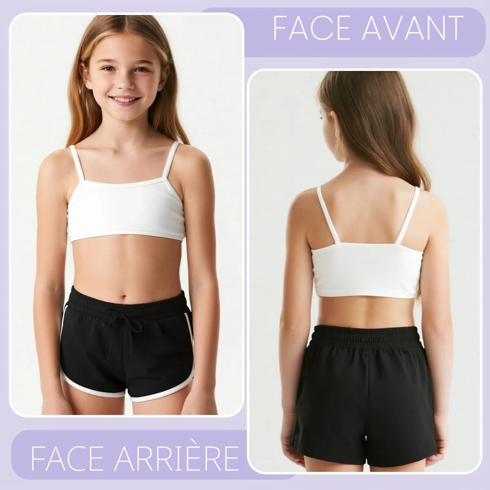 Soutiens-Gorge Fille Coton 8 Pièces 8 à 12 Ans Blanc