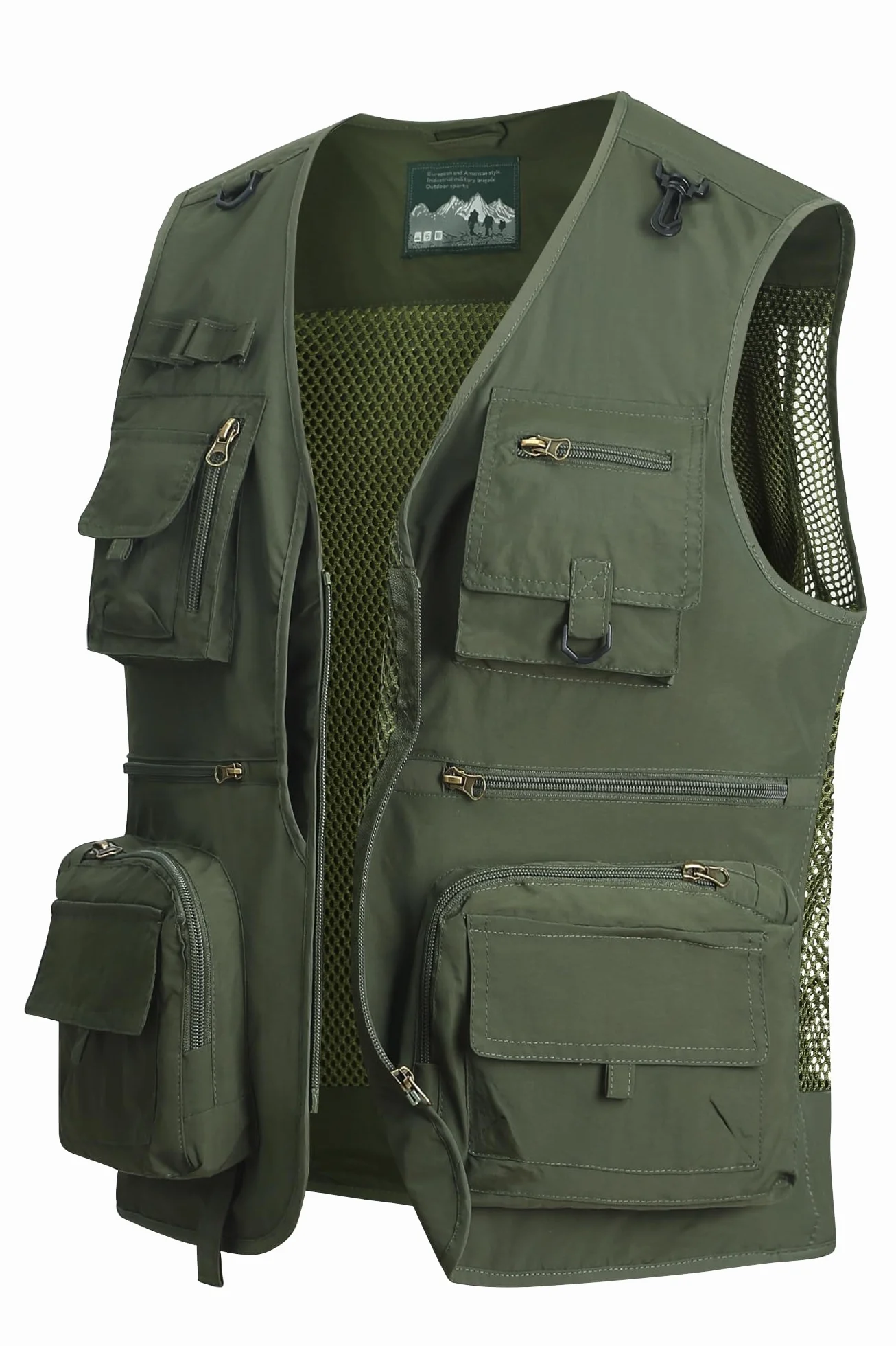 Gilet de pêche Homme Plein air Multi-Poche Séchage Rapide Respirant Sans Manches Camping Chasse Photographie